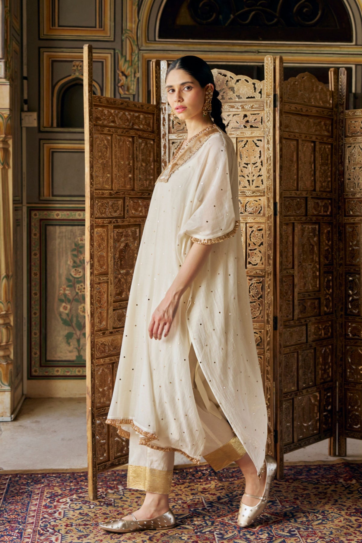 Ivory Glass Kaftan Set