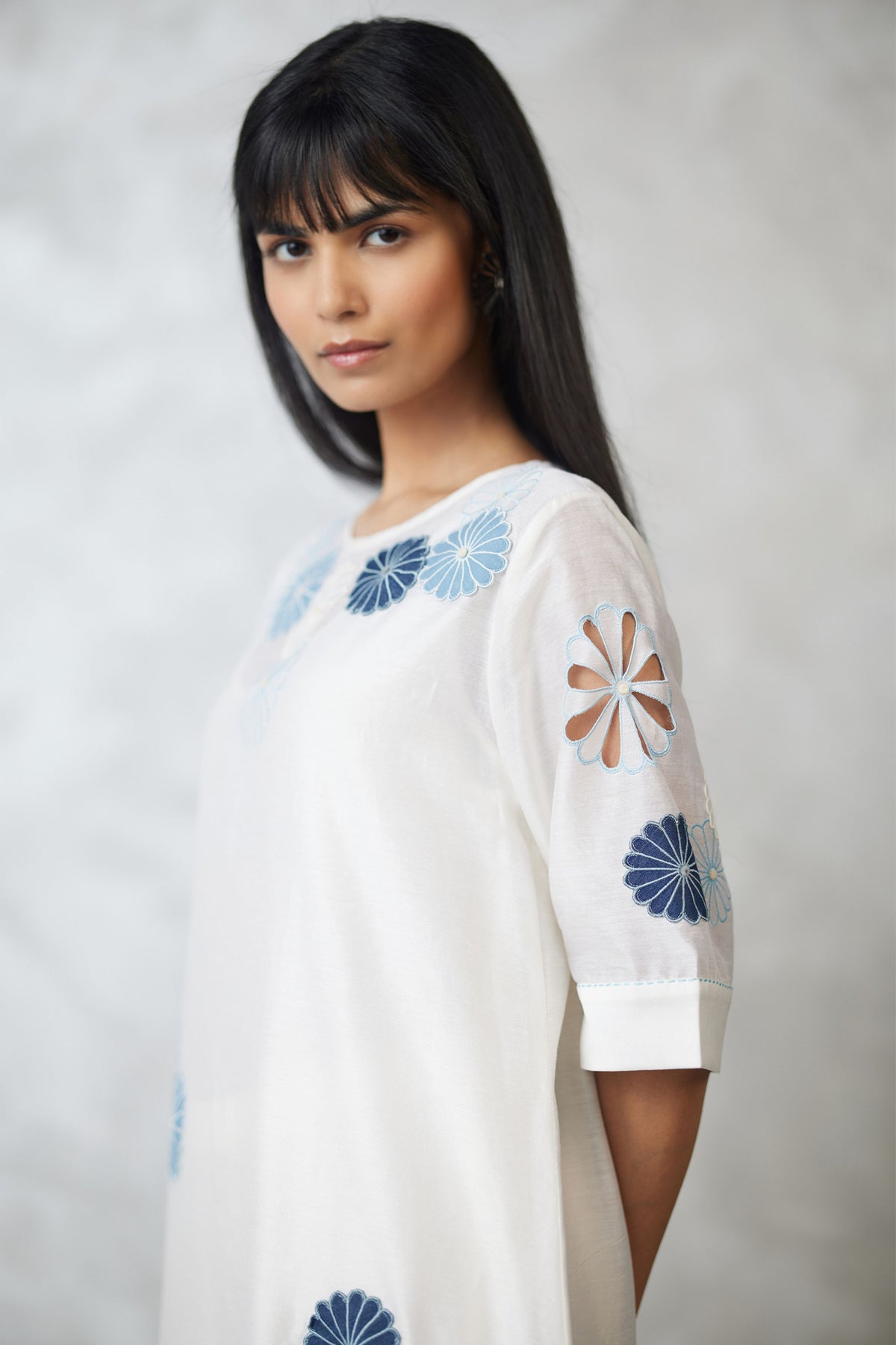 Straight Cut Ivory Kurta Set