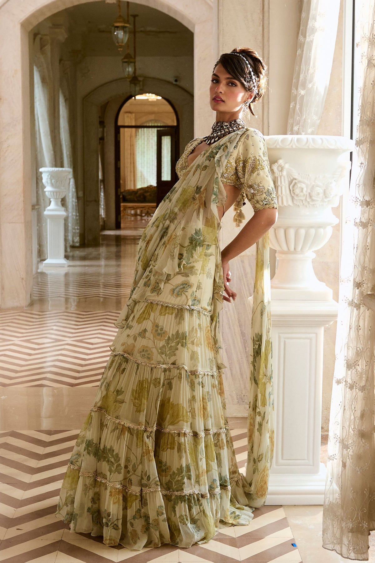 Perla Pre-draped Saree Set