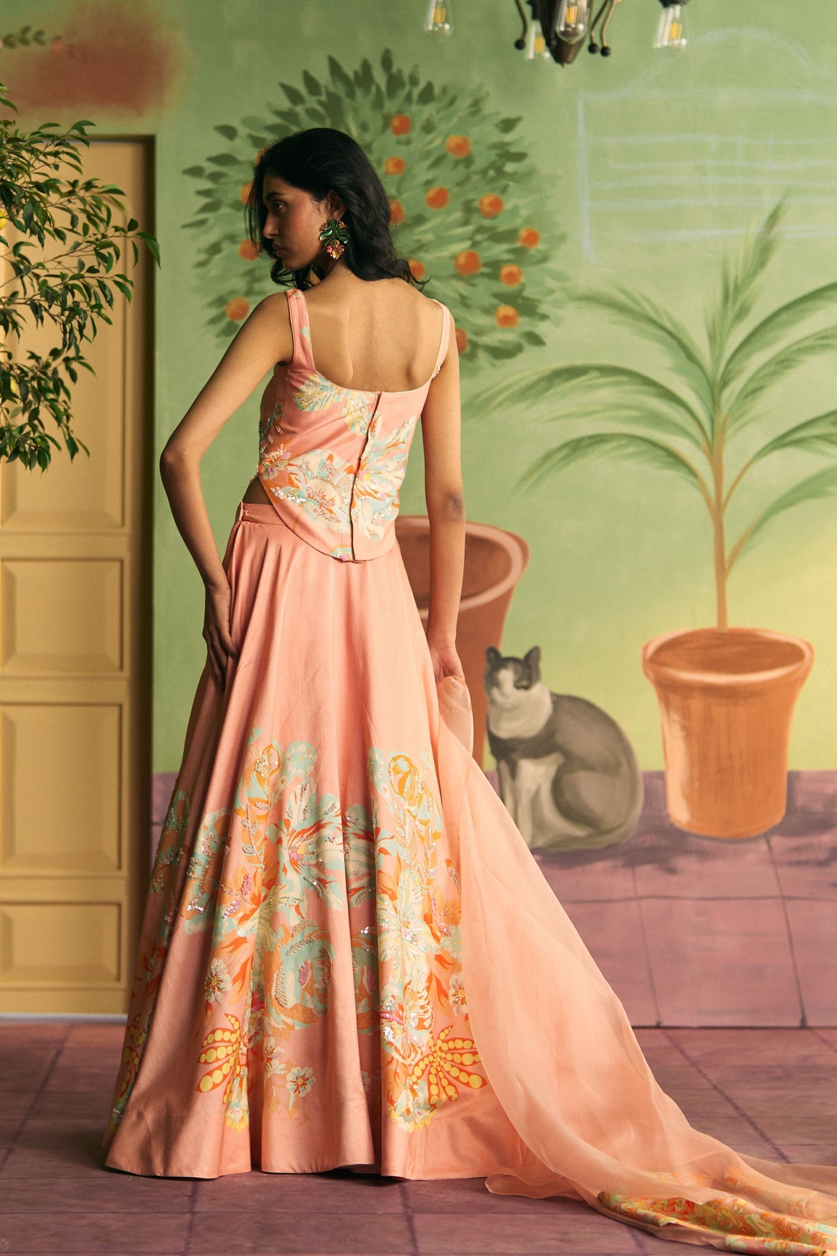 Apricot Bloom Lehenga Set