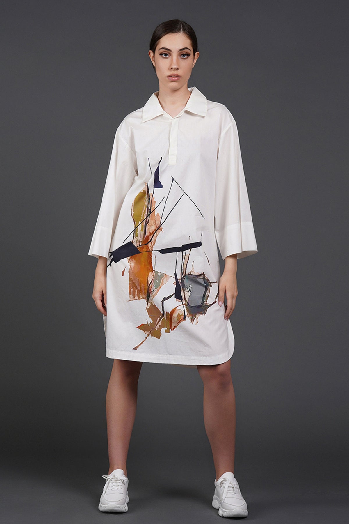 Offwhite Abstract Digtal Print Tunic