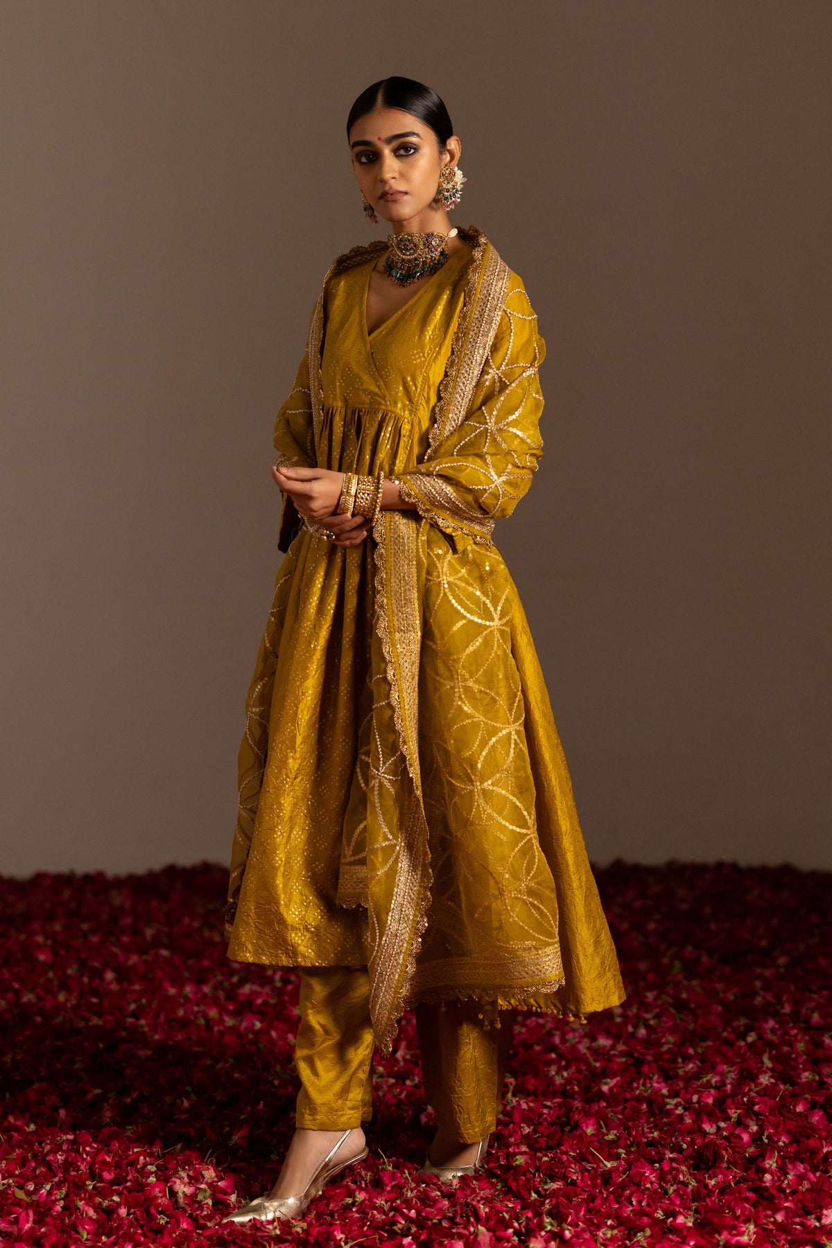 Gathered Panel Kurta Set