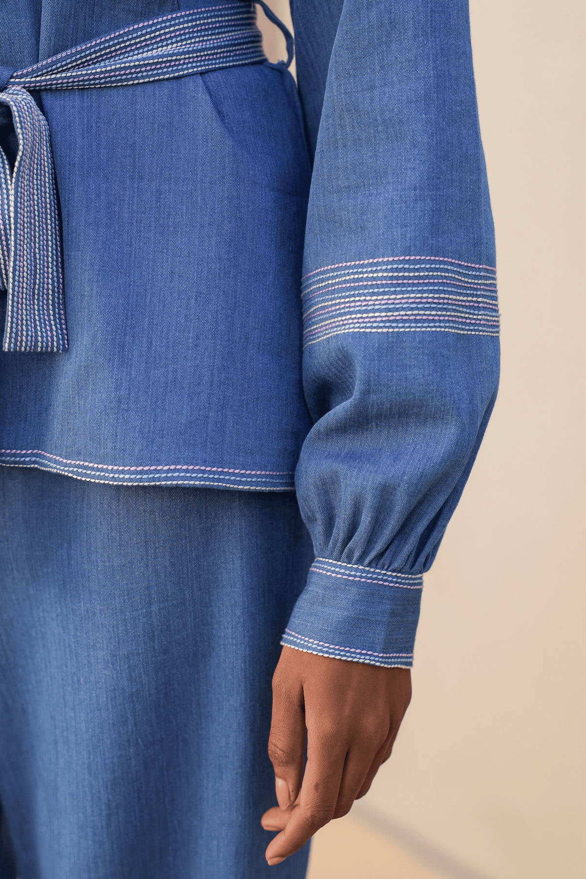 Azure Jacket Style Co-ord Set in Light Bllue