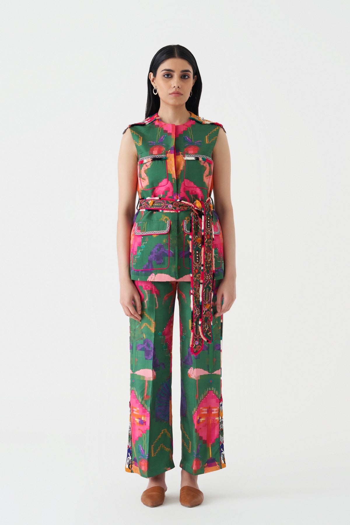 Silk Oaxaca Verde Pantsuit