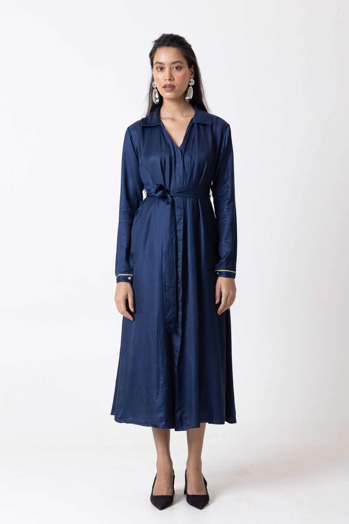 Classic Blue Shirt Dress