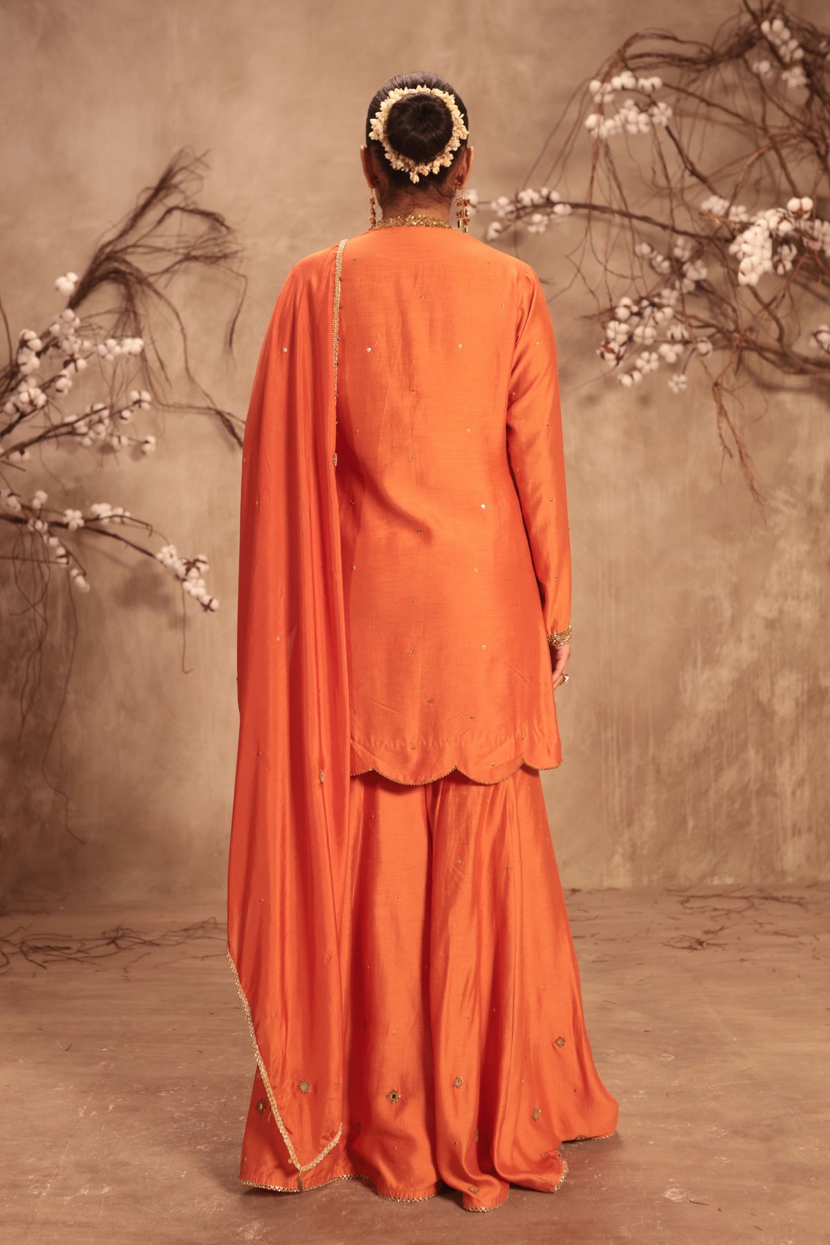 Orange Sharara Set