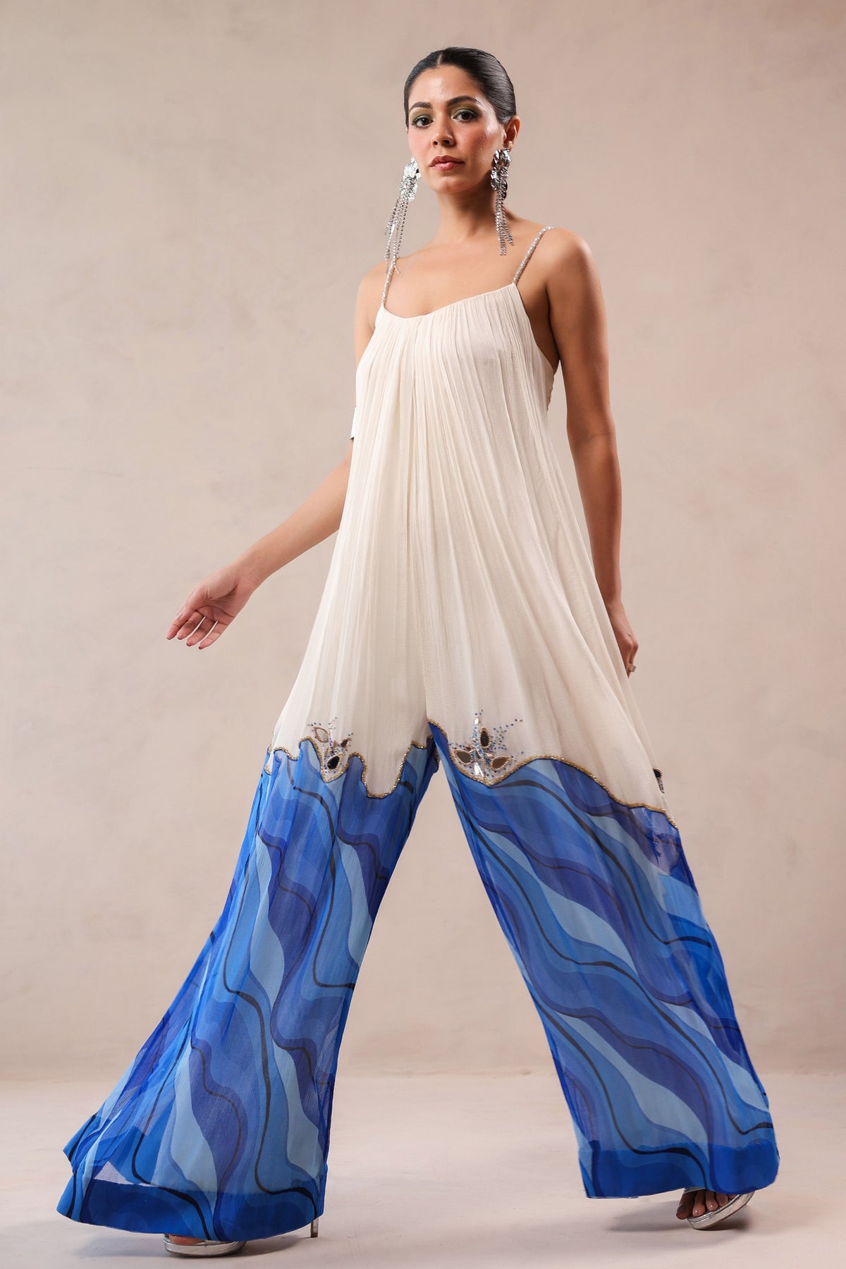 La Bling Mirror Ruched Jumpsuit
