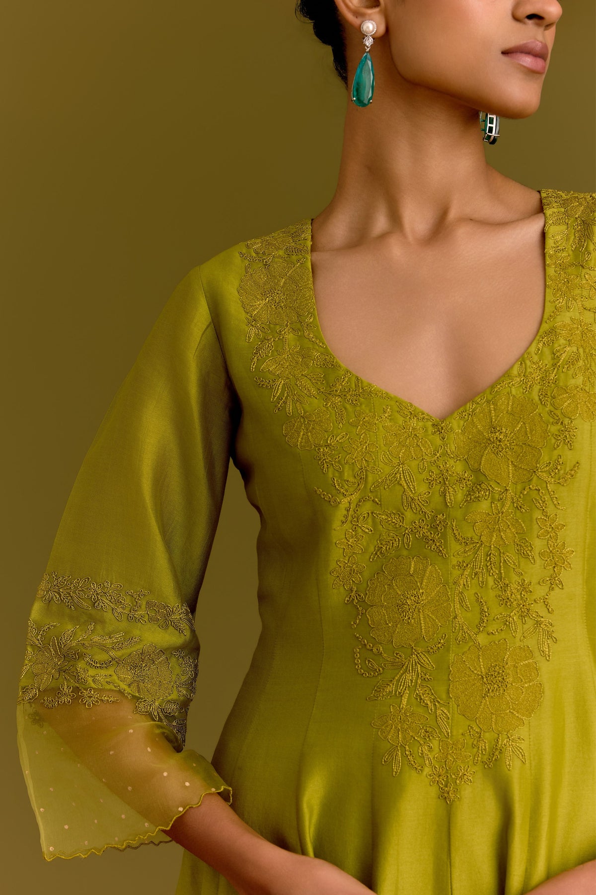 Green Anarkali Set