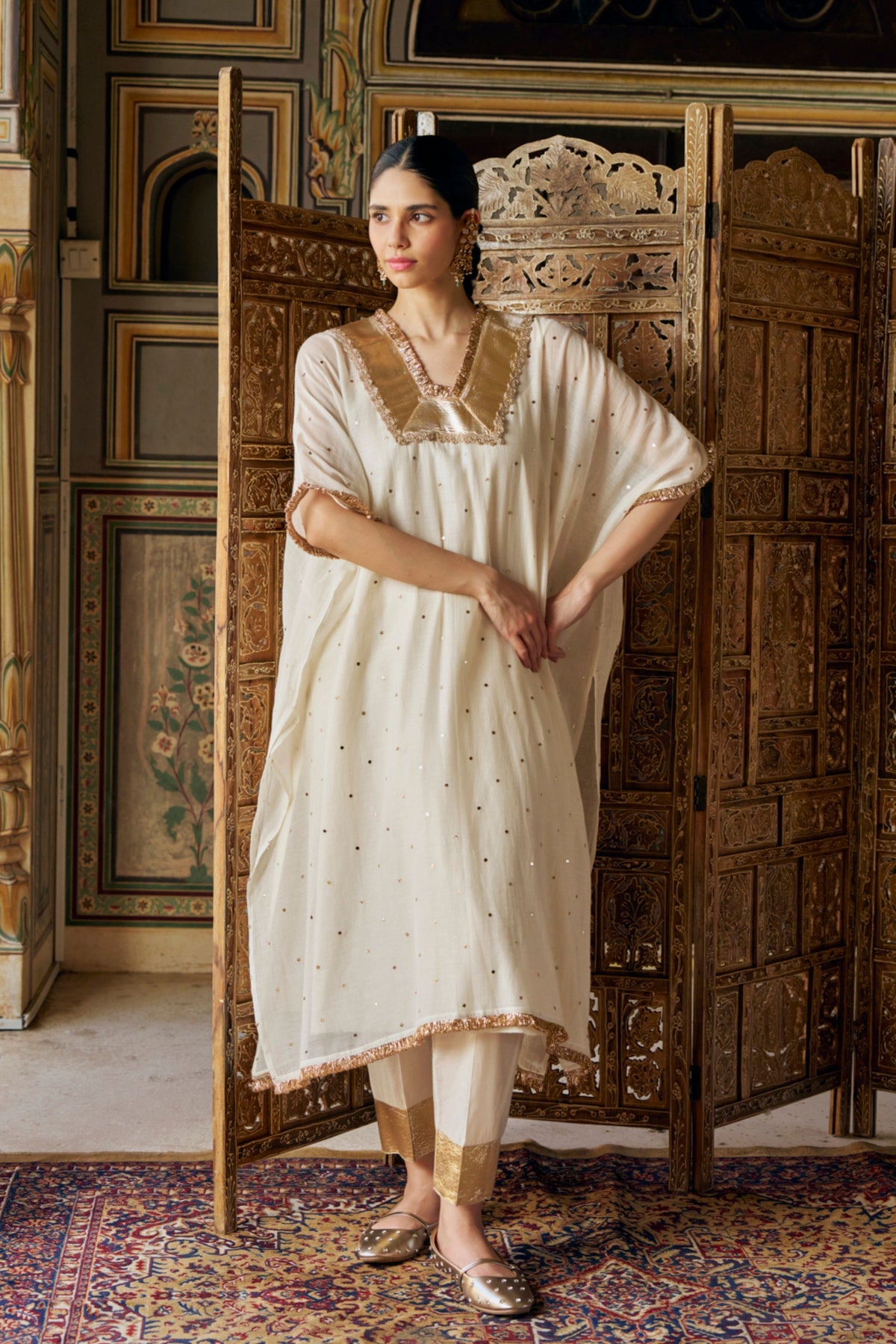 Ivory Glass Kaftan Set