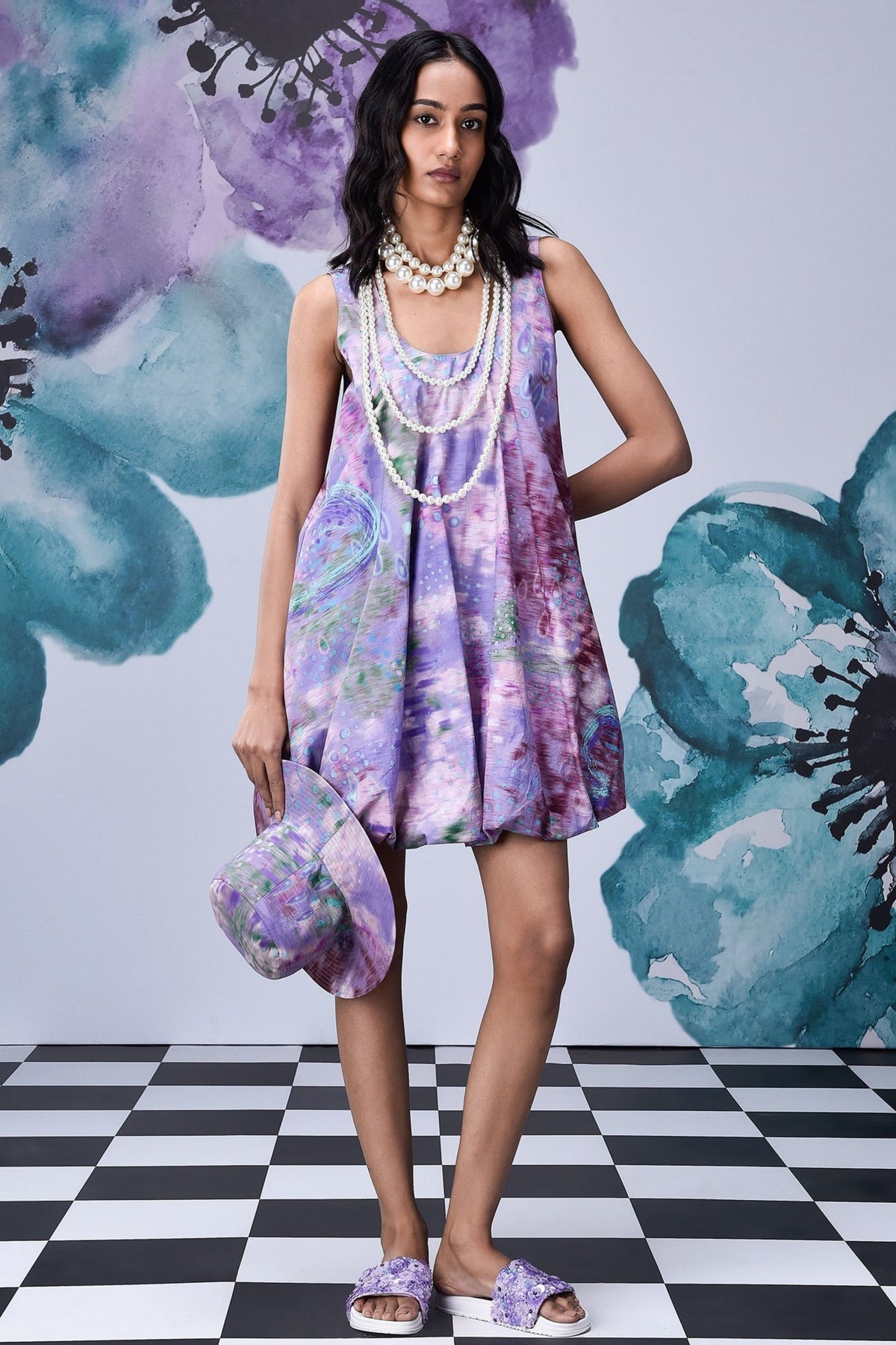 French Lavender Balloon Dress