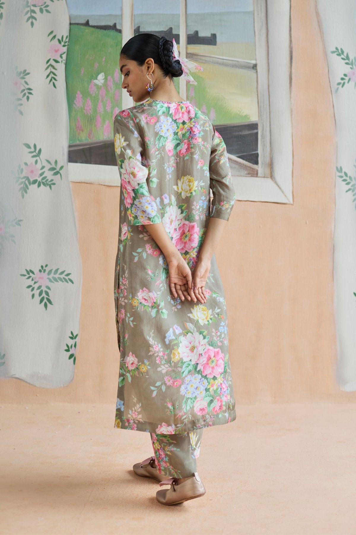 Mocha Long Kurta Set