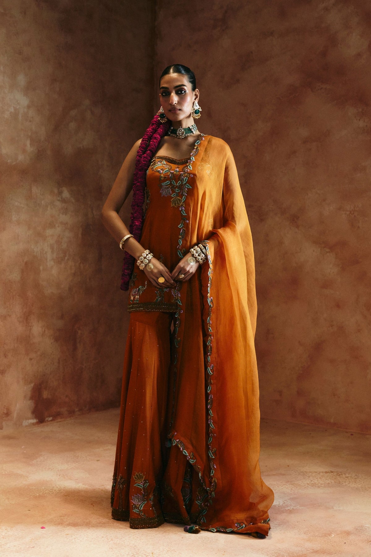 Multicoloured Sindh Zardozi Sharara Set