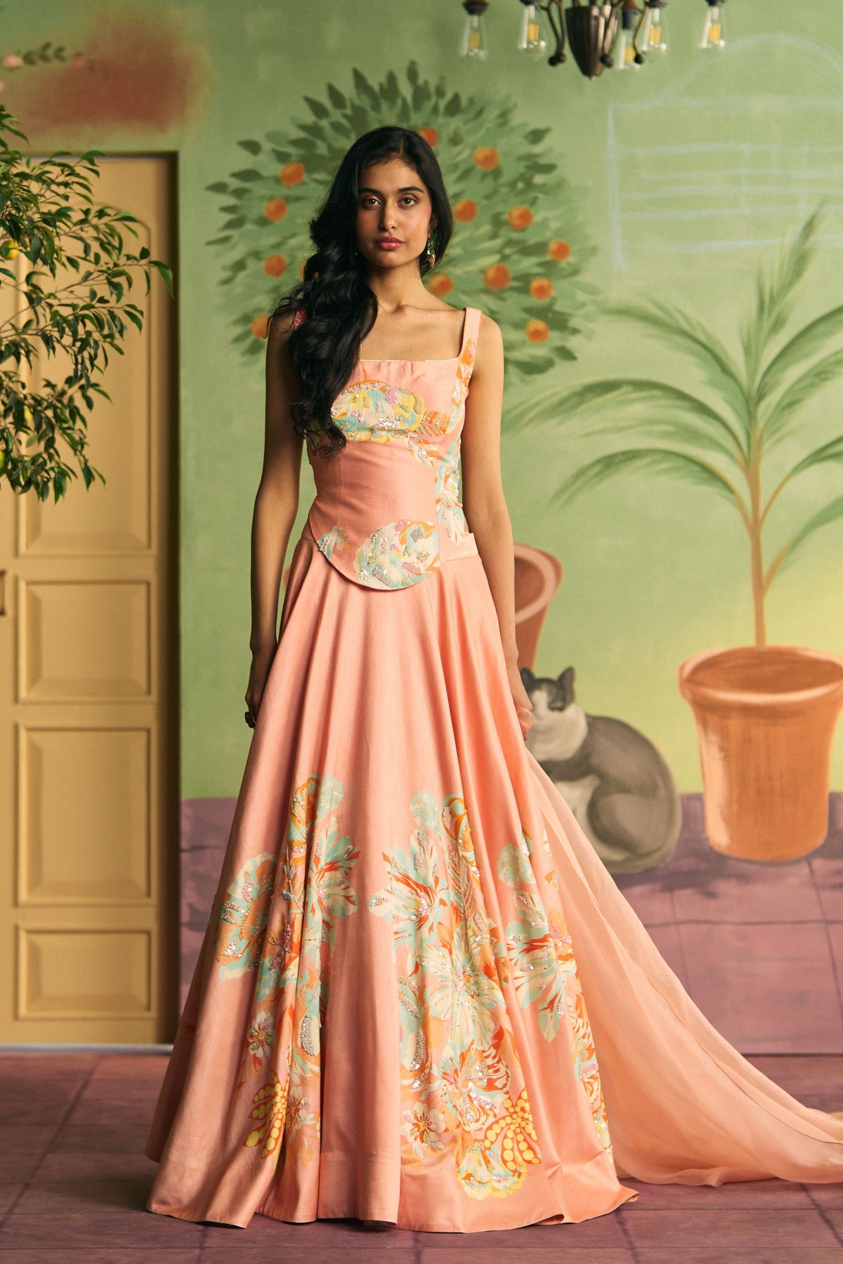 Apricot Bloom Lehenga Set