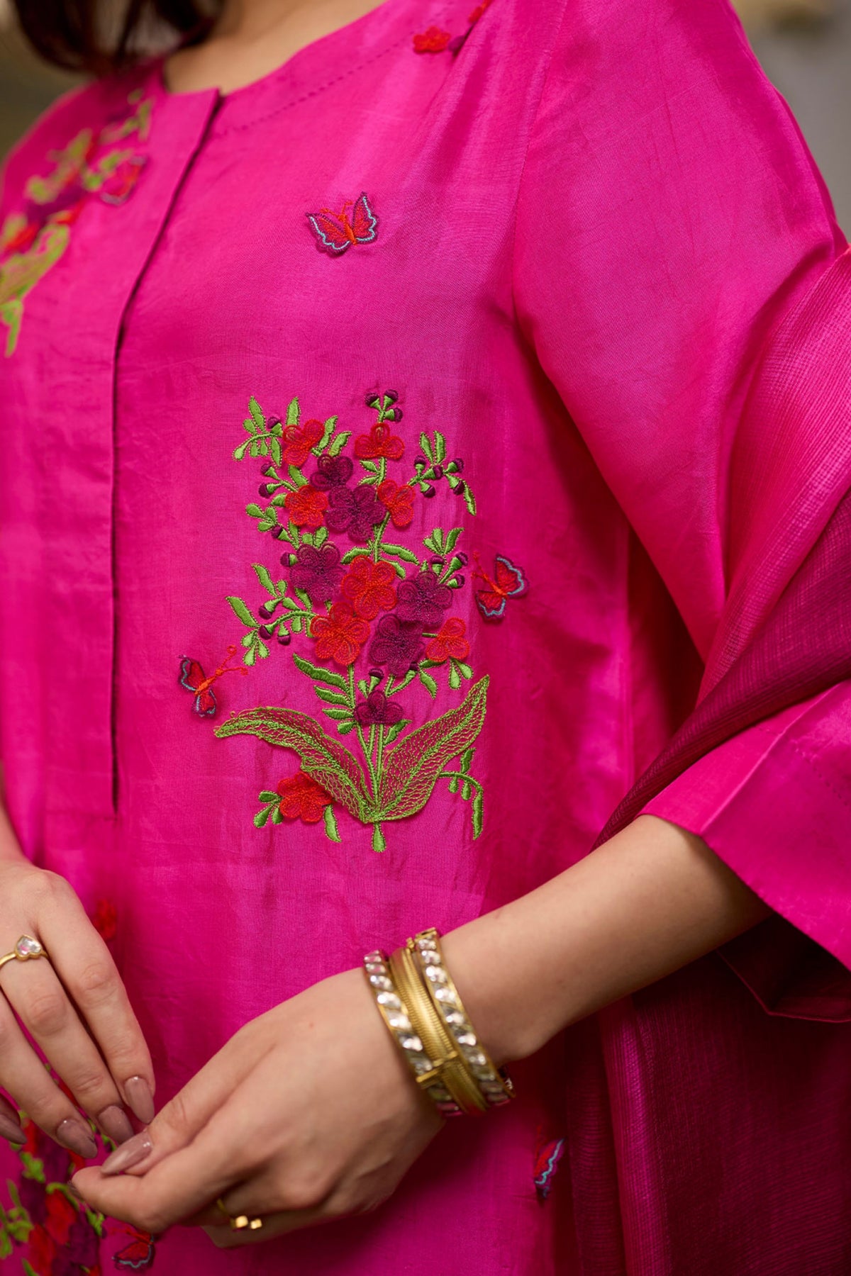 Alive Within Embroidered Pink Kurta Set
