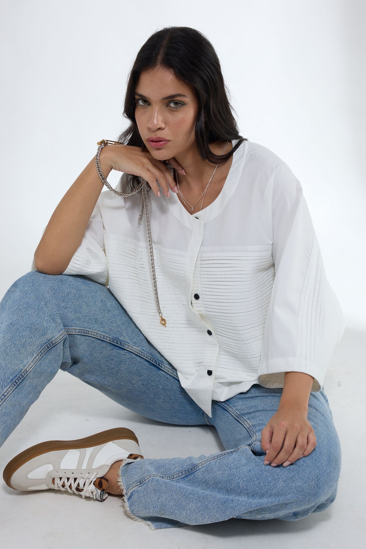 Anti Fit Short Pintuck Shirt