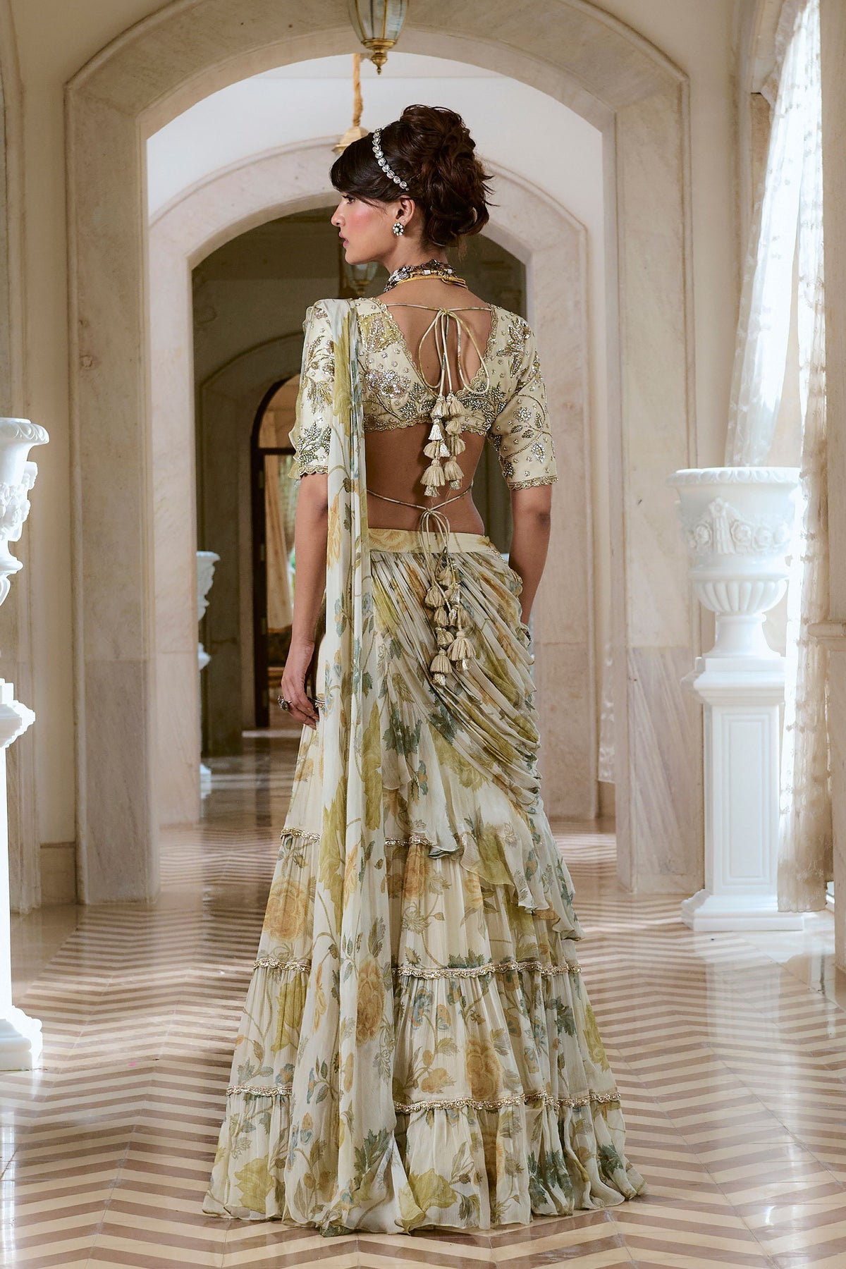 Perla Pre-draped Saree Set