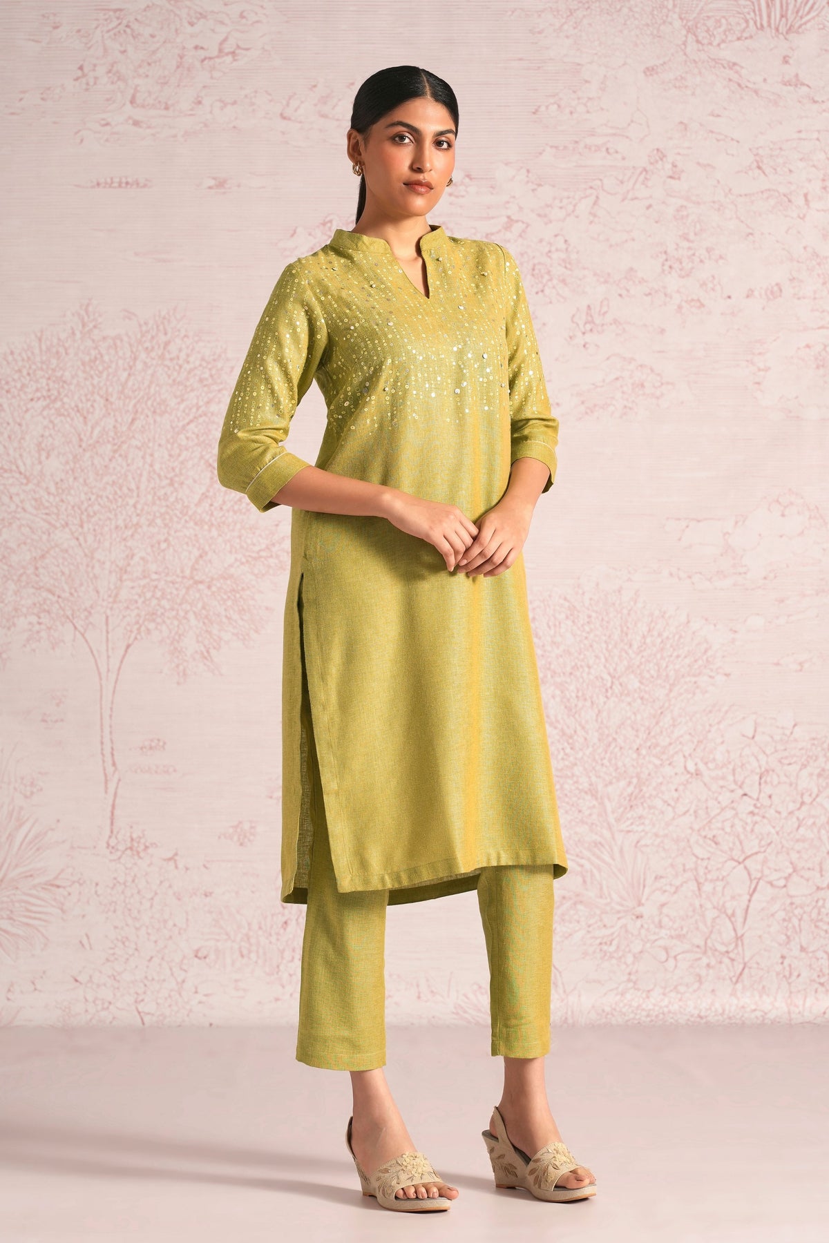 Shimmer Pear Kurta & Pant