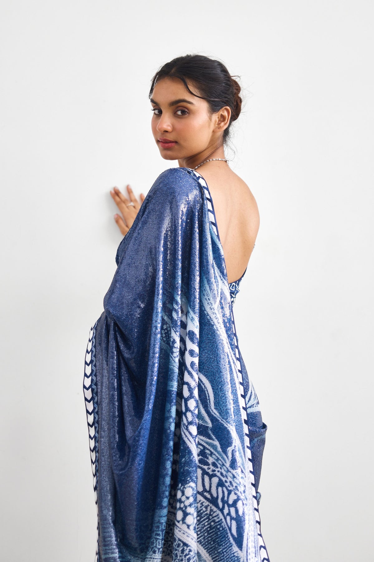 Swirl Sequence Saree Set