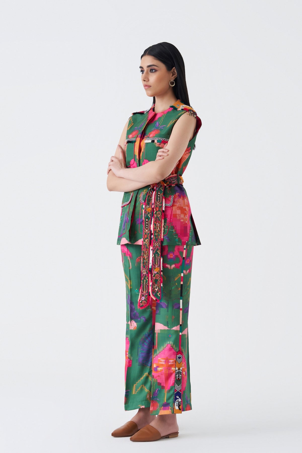 Silk Oaxaca Verde Pantsuit