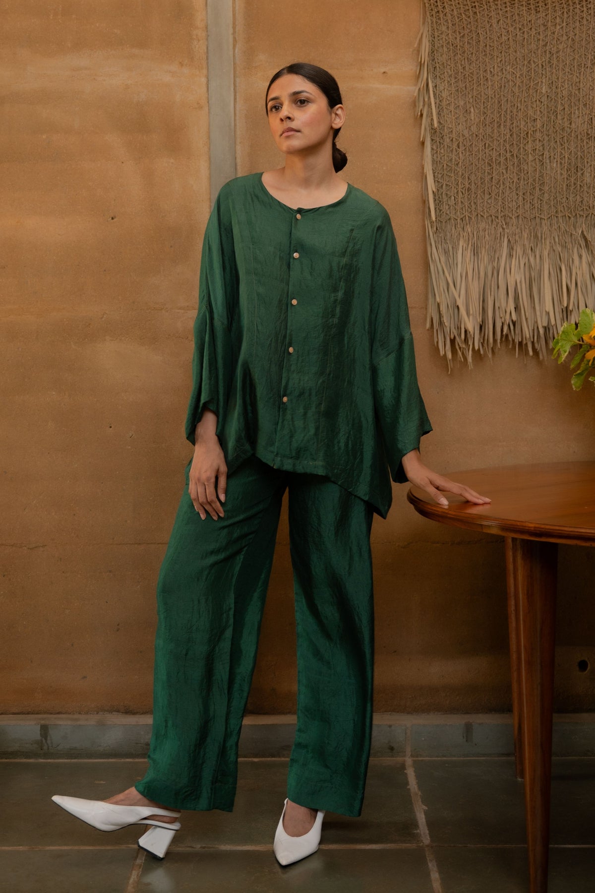 Forest Green Crop Shirt