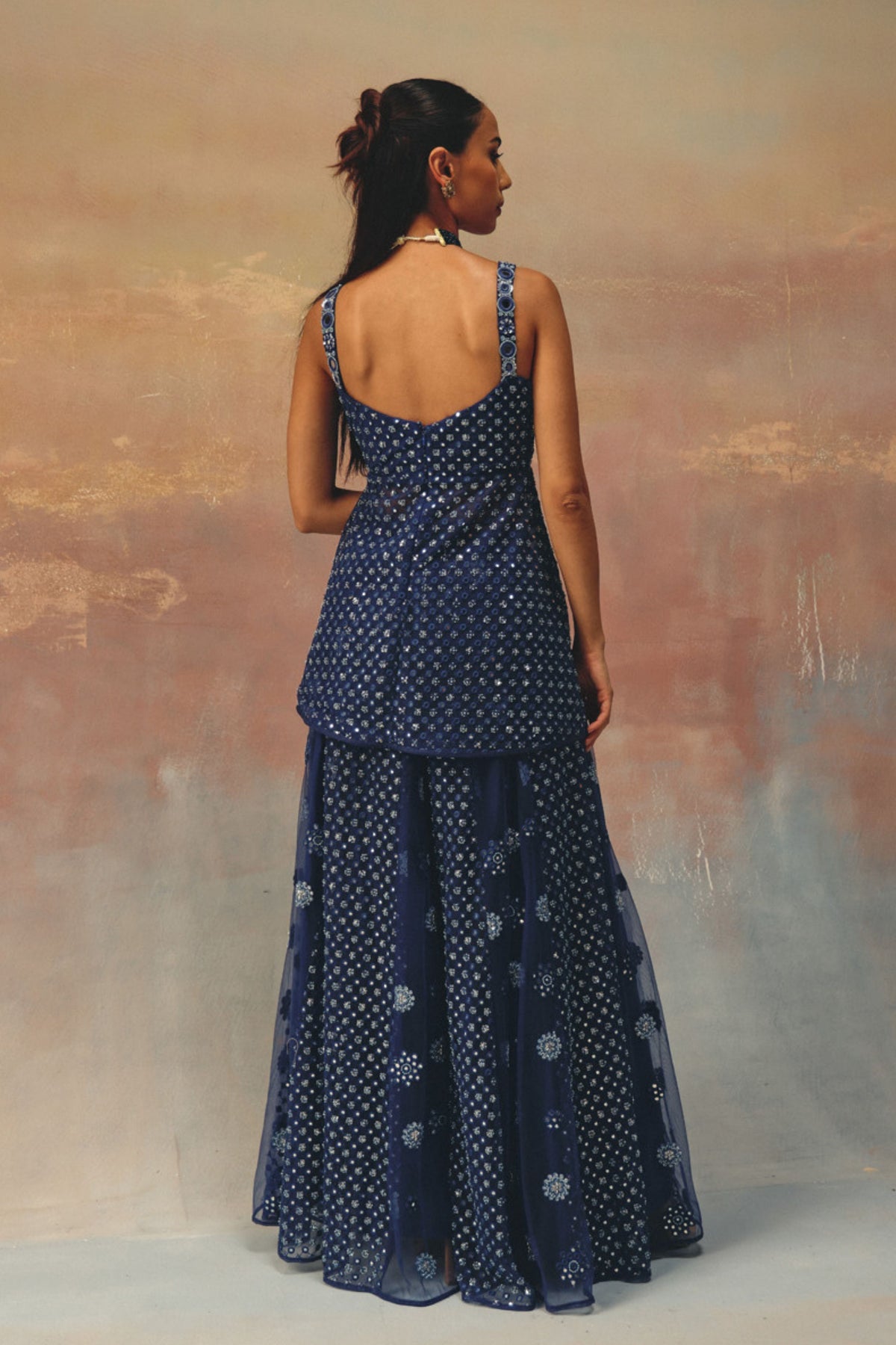 Blue Flared Sharara