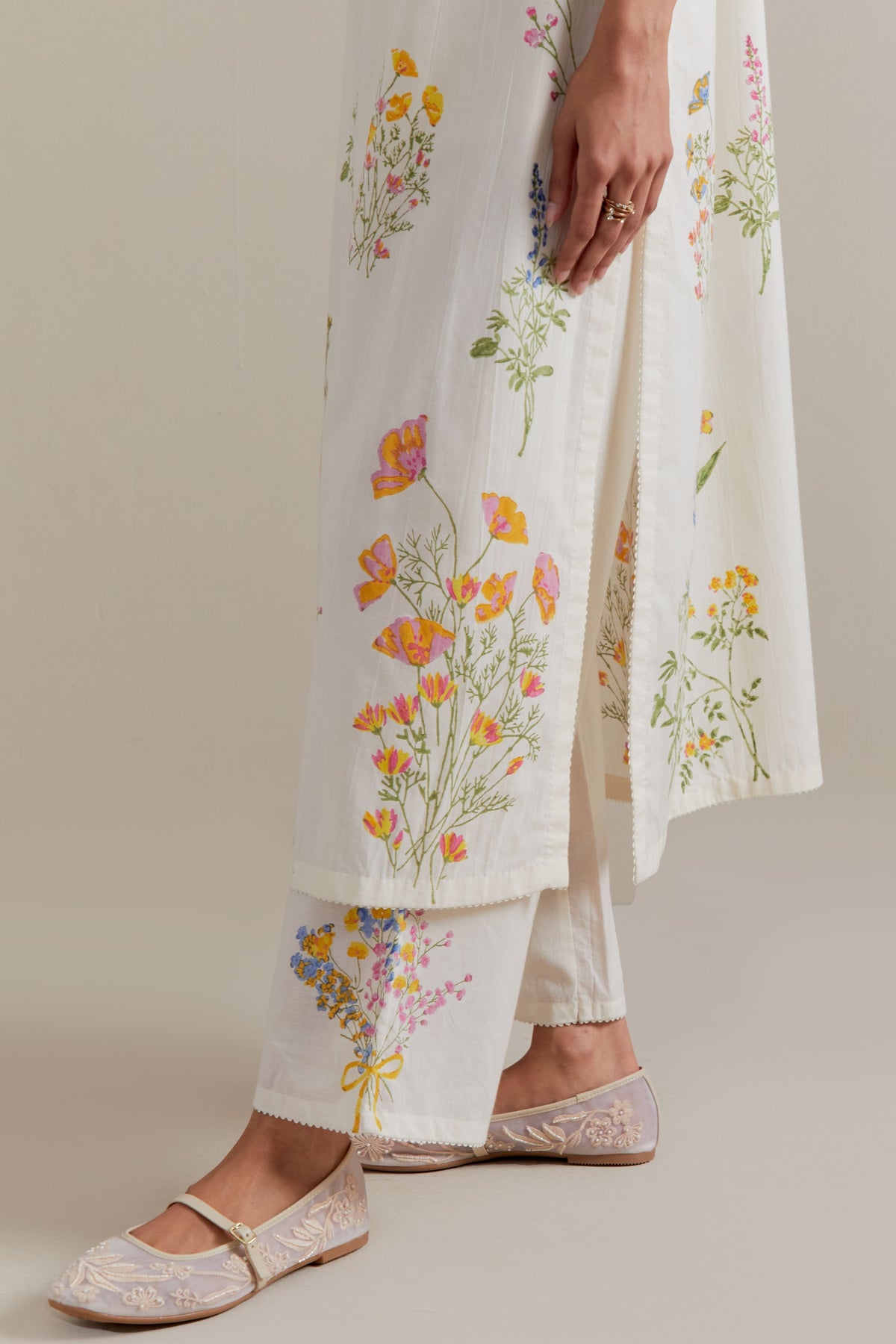 Multicolour Straight Long Set