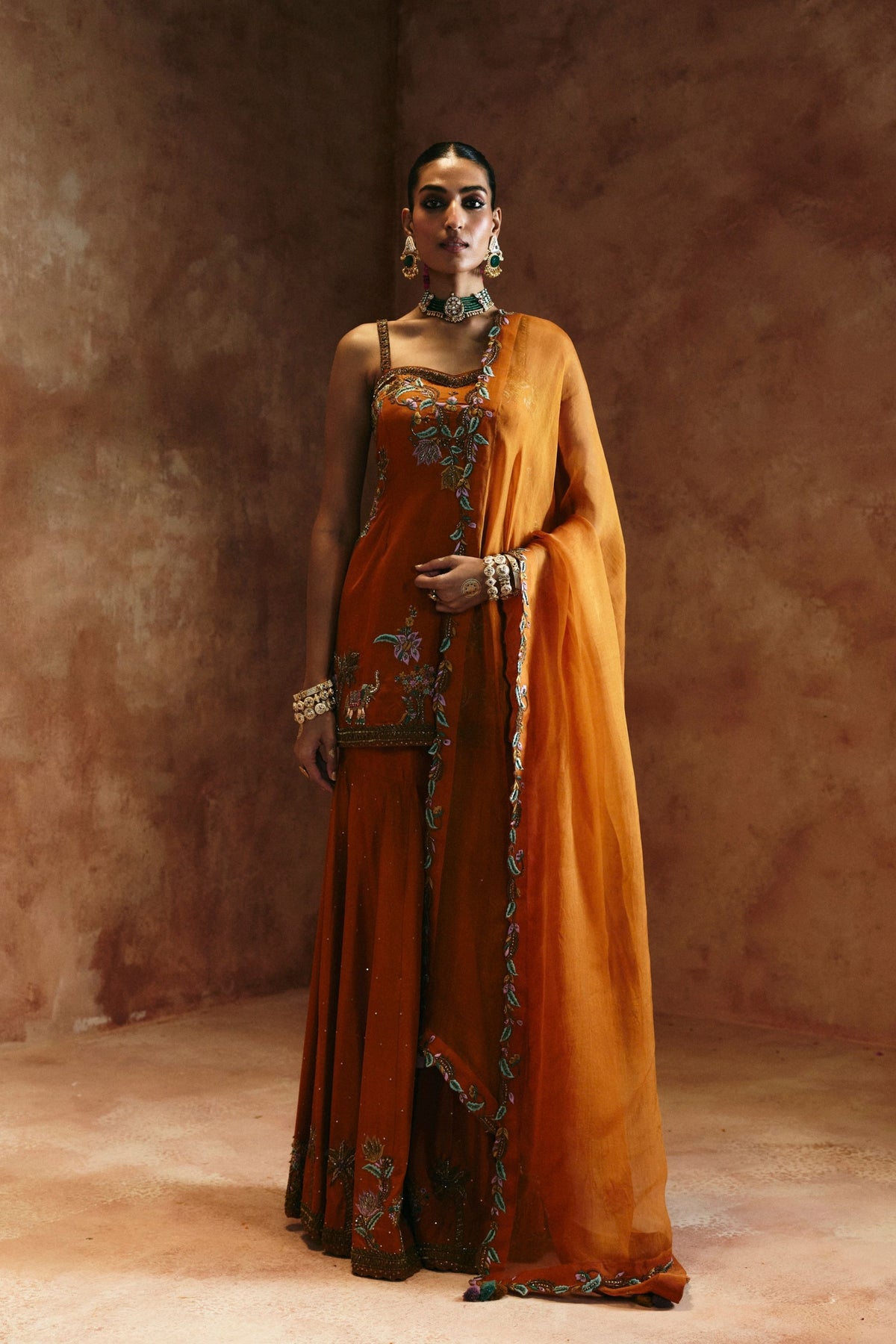 Multicoloured Sindh Zardozi Sharara Set