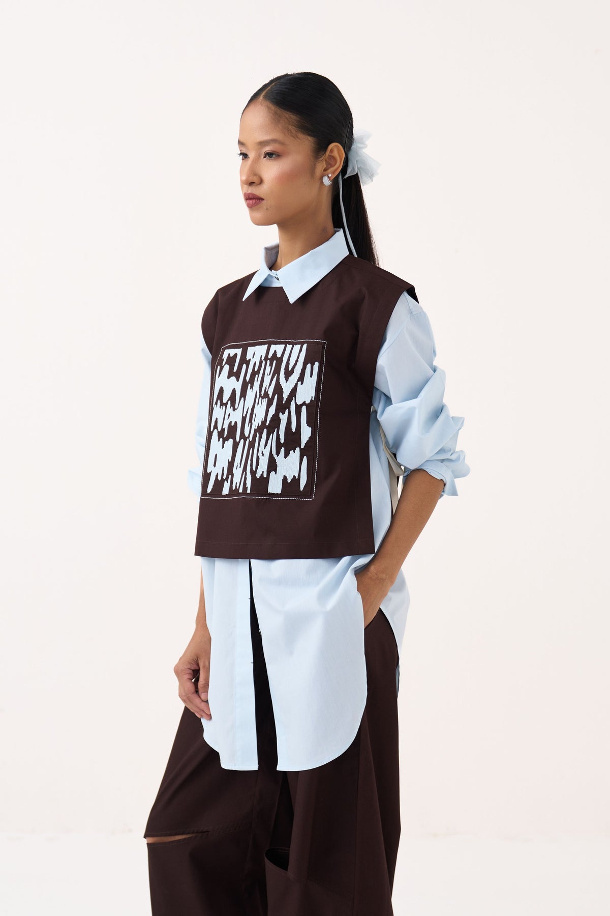 Ice Blue Patch Overlay Co-Ord Set