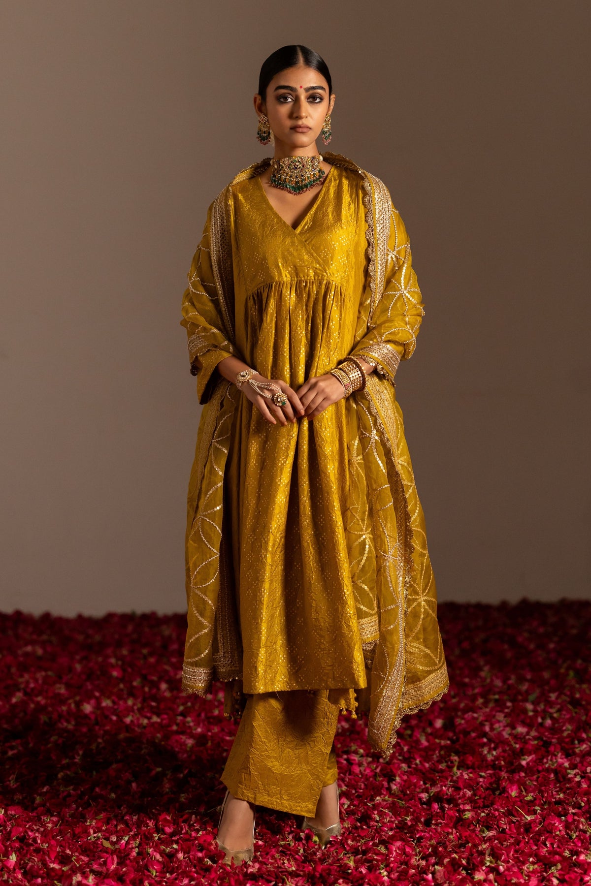 Gathered Panel Kurta Set