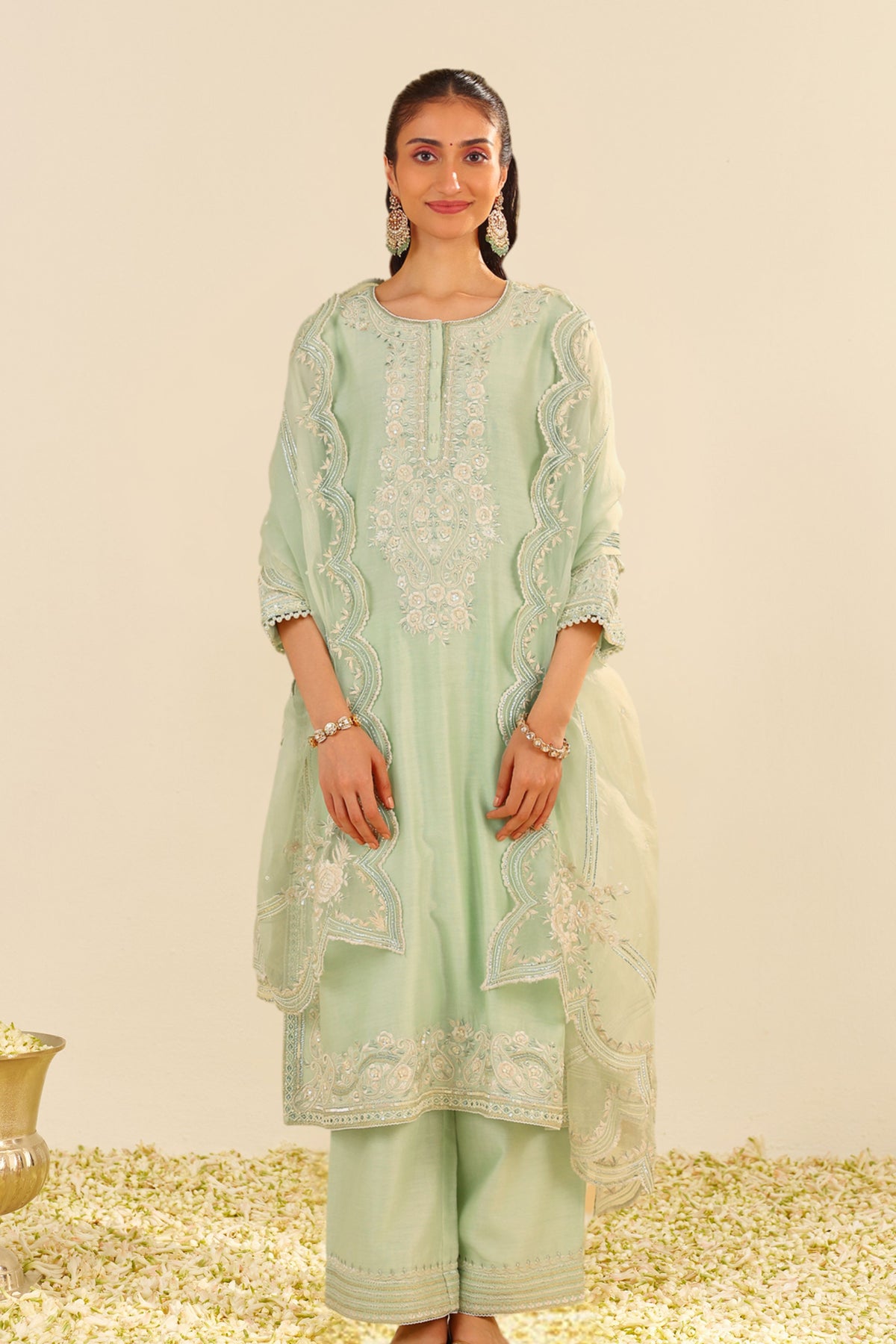 Mint Green Kurta With Palazzo