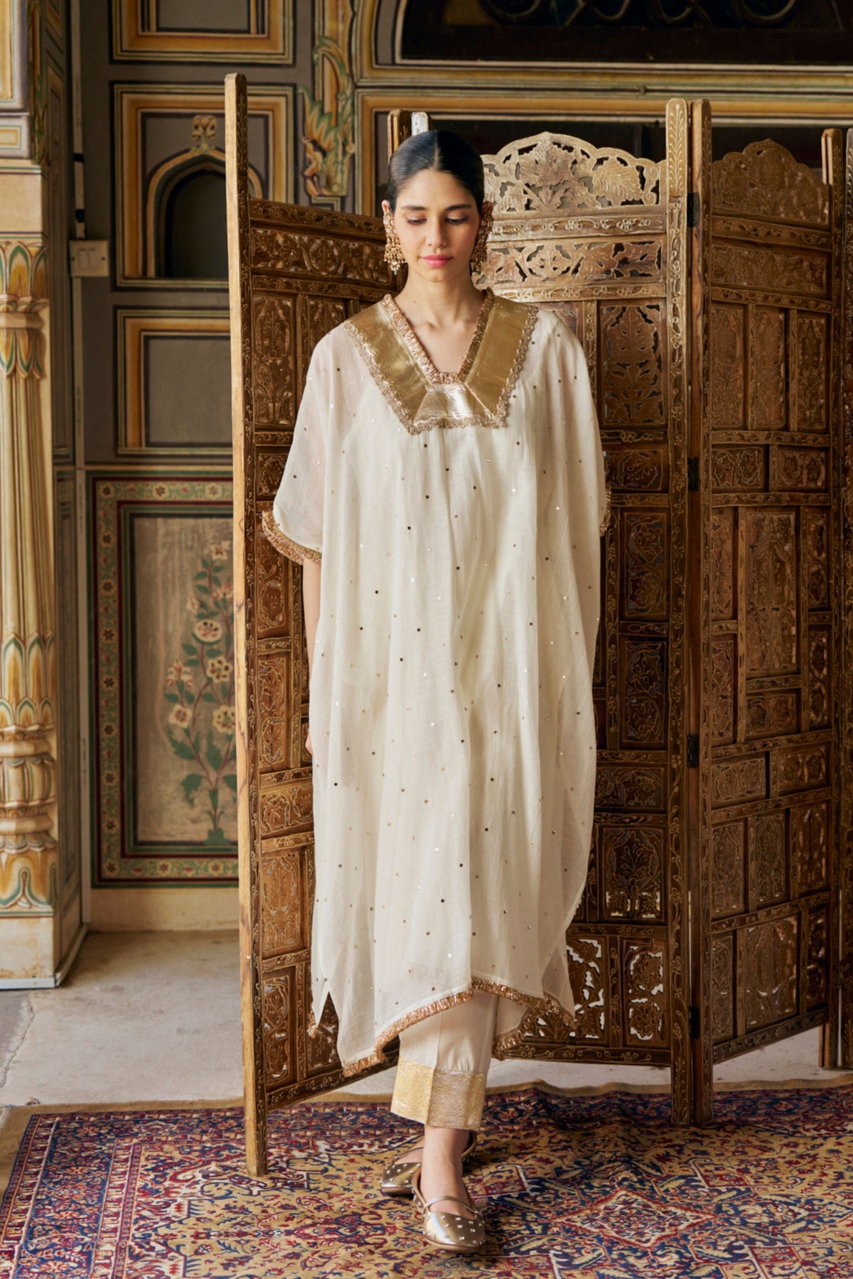 Ivory Glass Kaftan Set