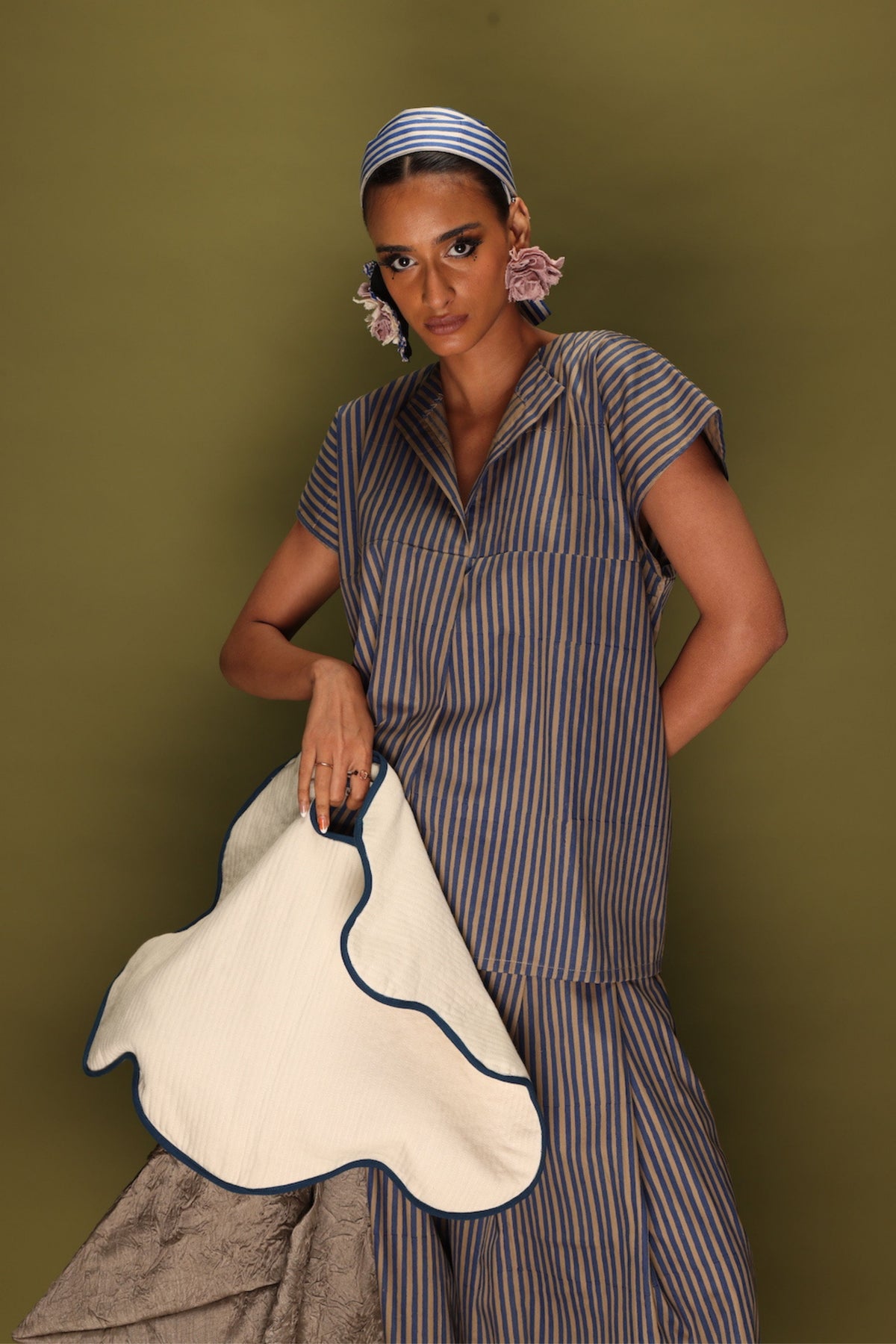Blue and Beige Gale Skirt
