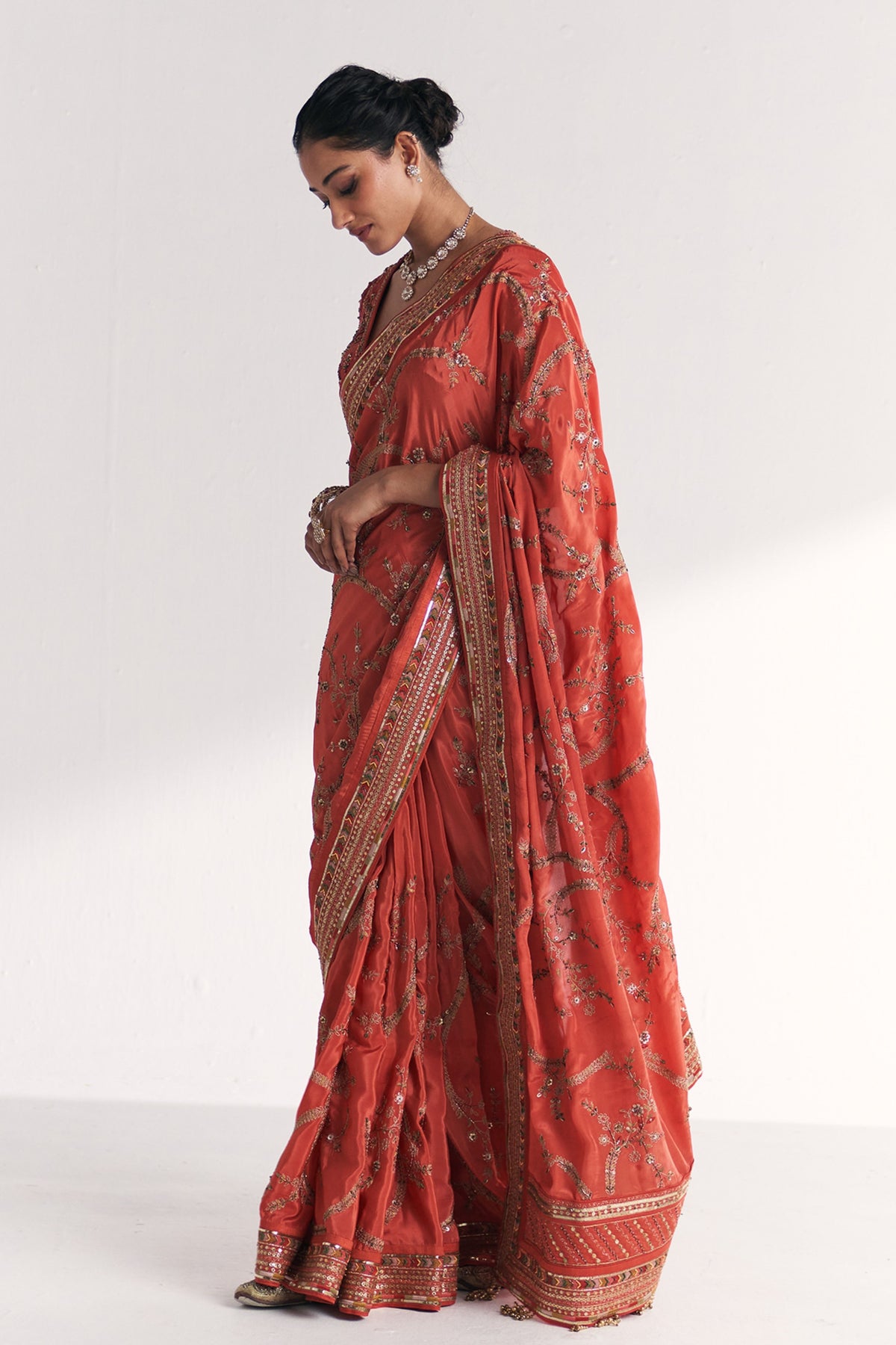 Khwab Tangerine Saree