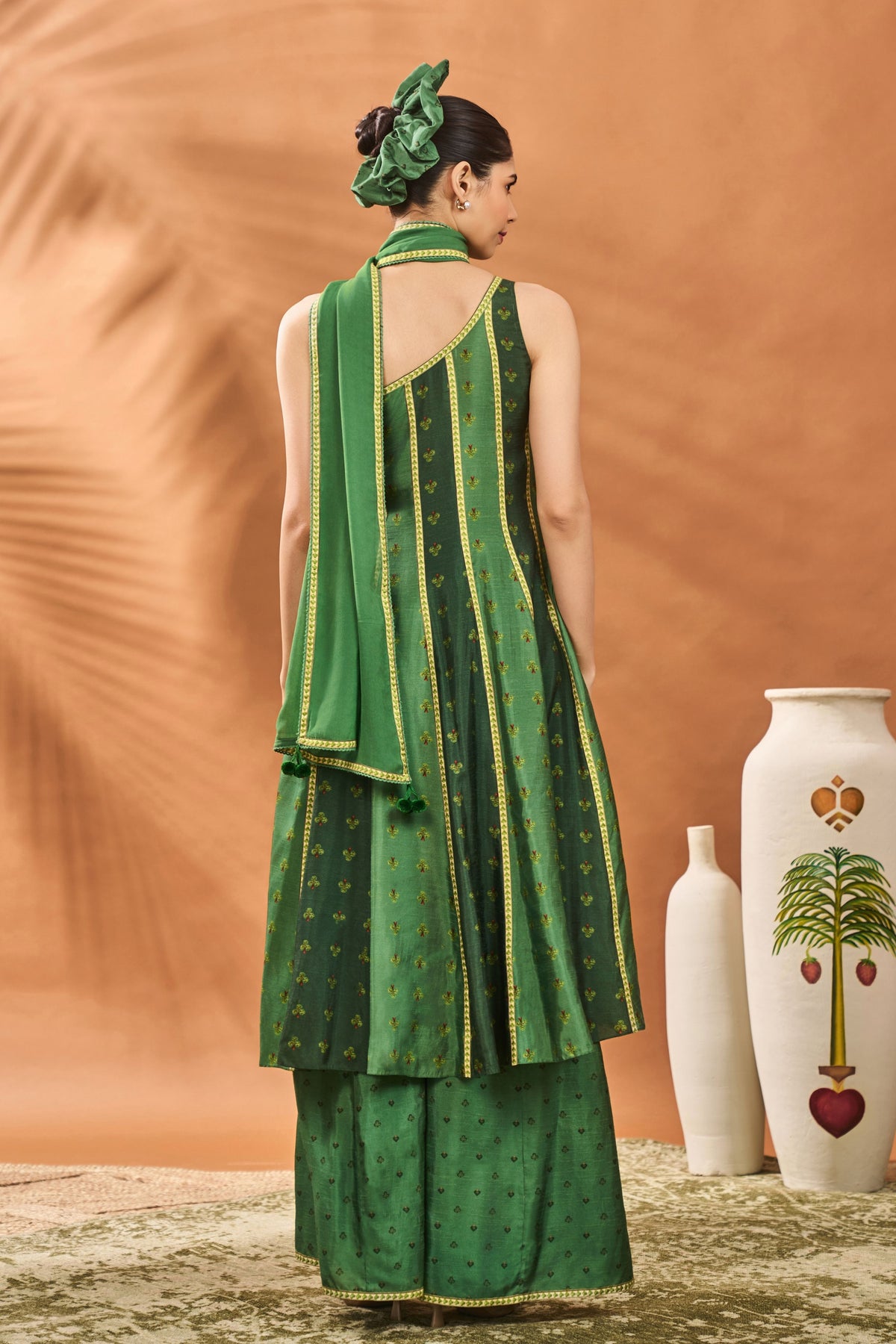 Green Petal Play Anarkali Set