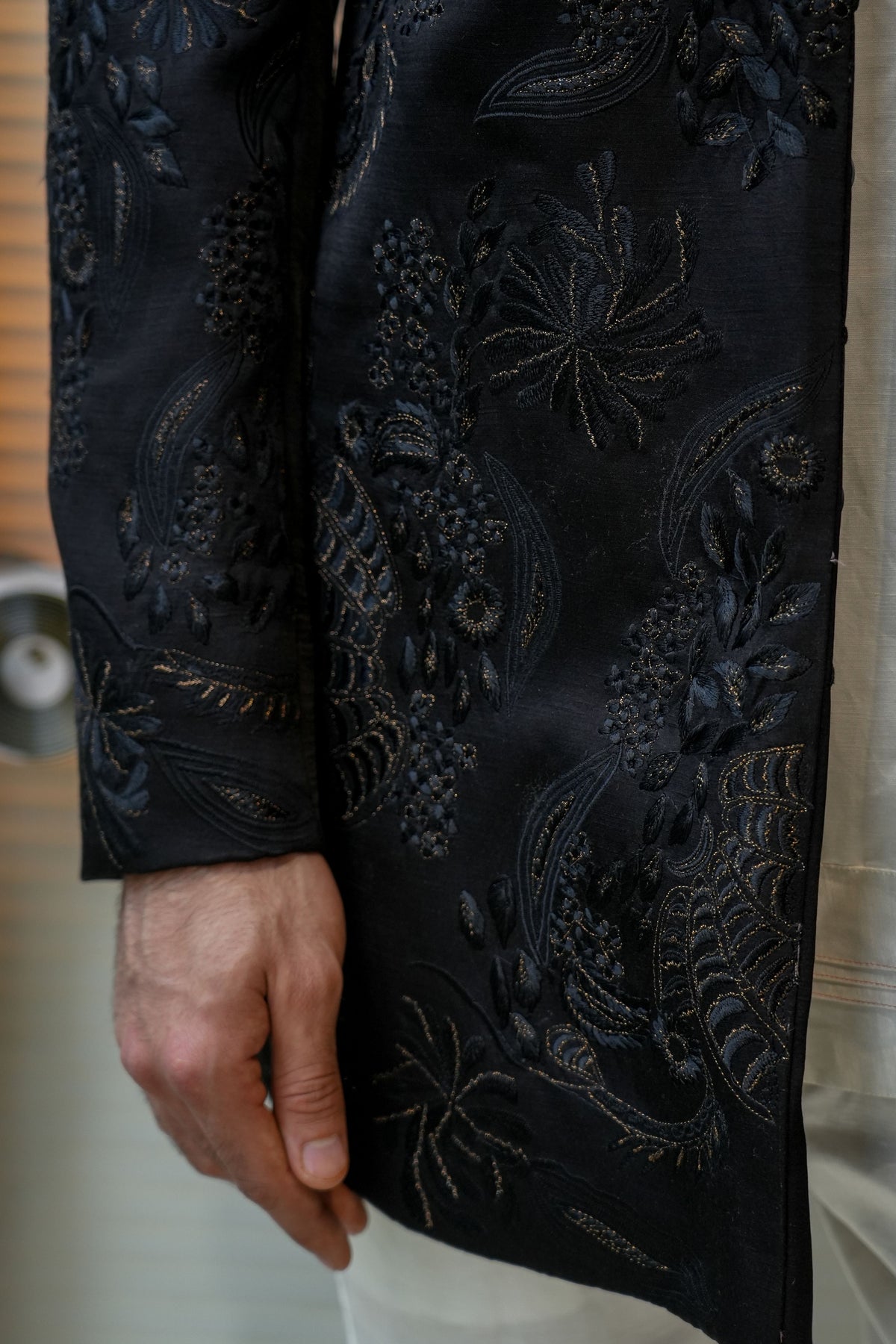 Black Parisian Night Bandhgala Set