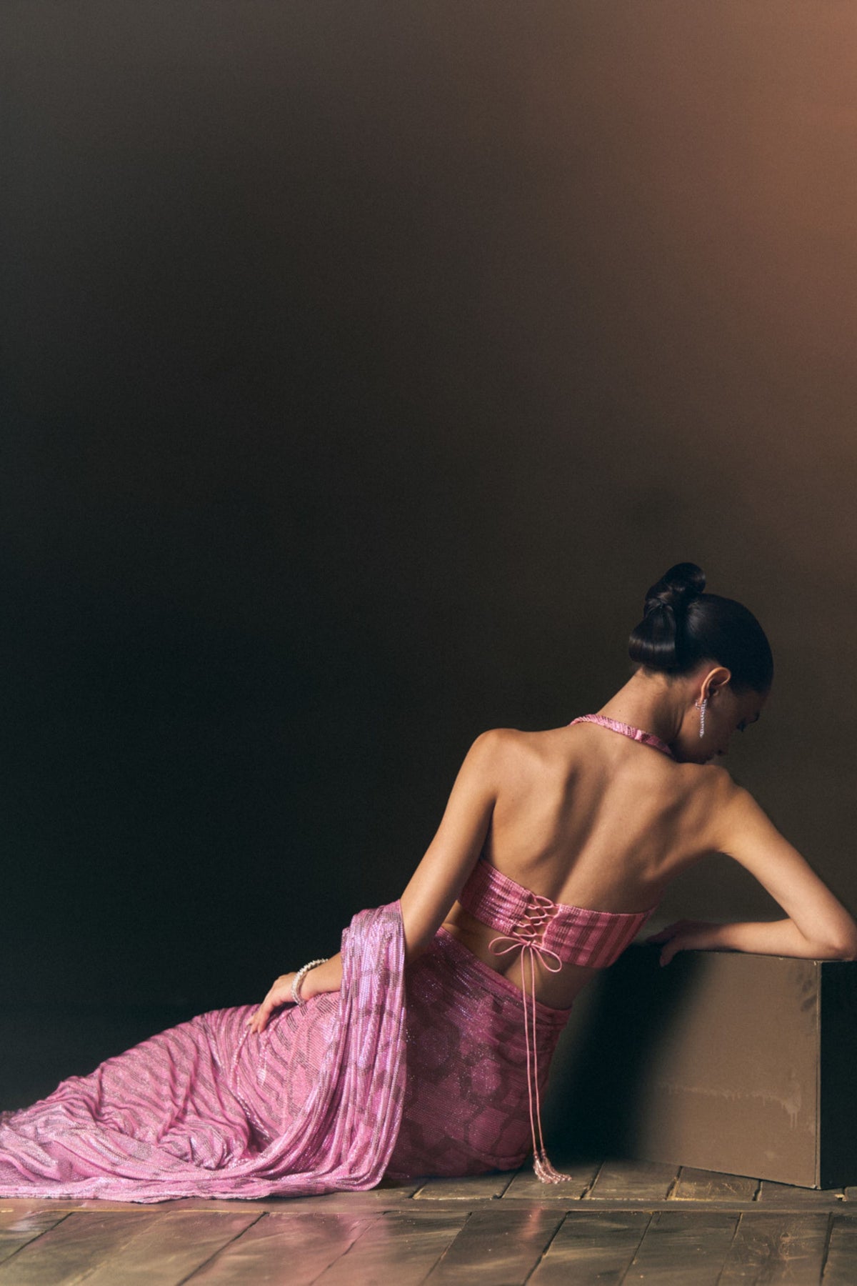 Coral Drape Saree Set