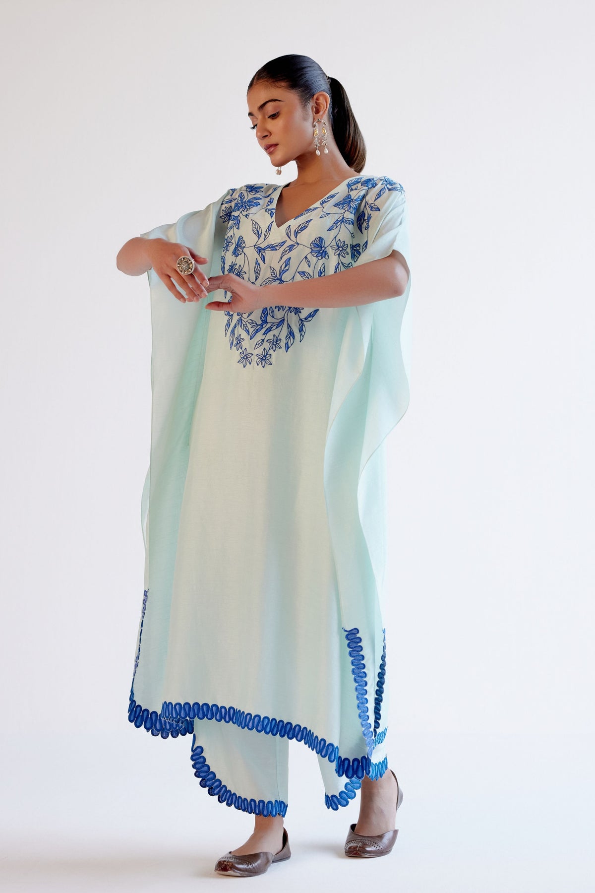 Resham Embroidery Kaftan Set