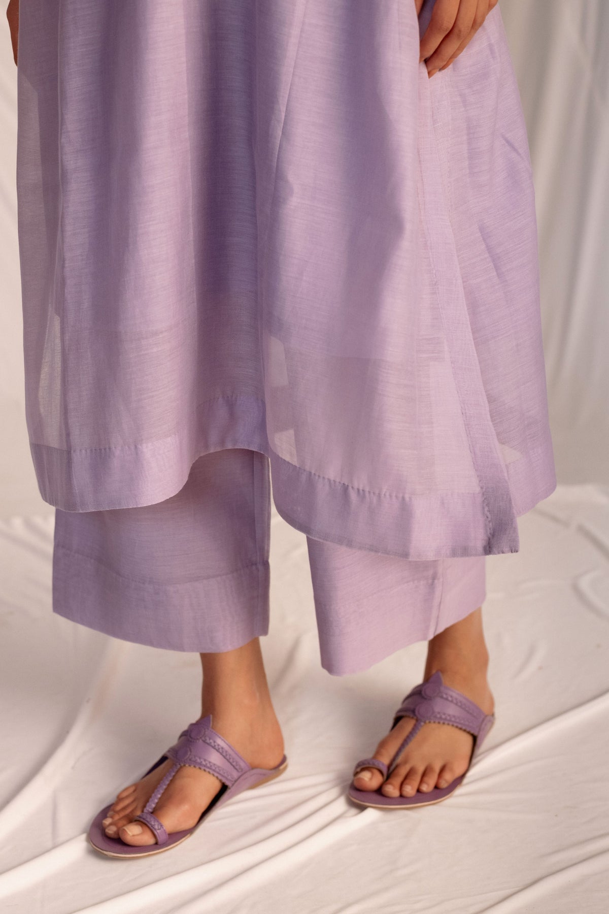 Violet Embroidered Tunic Set