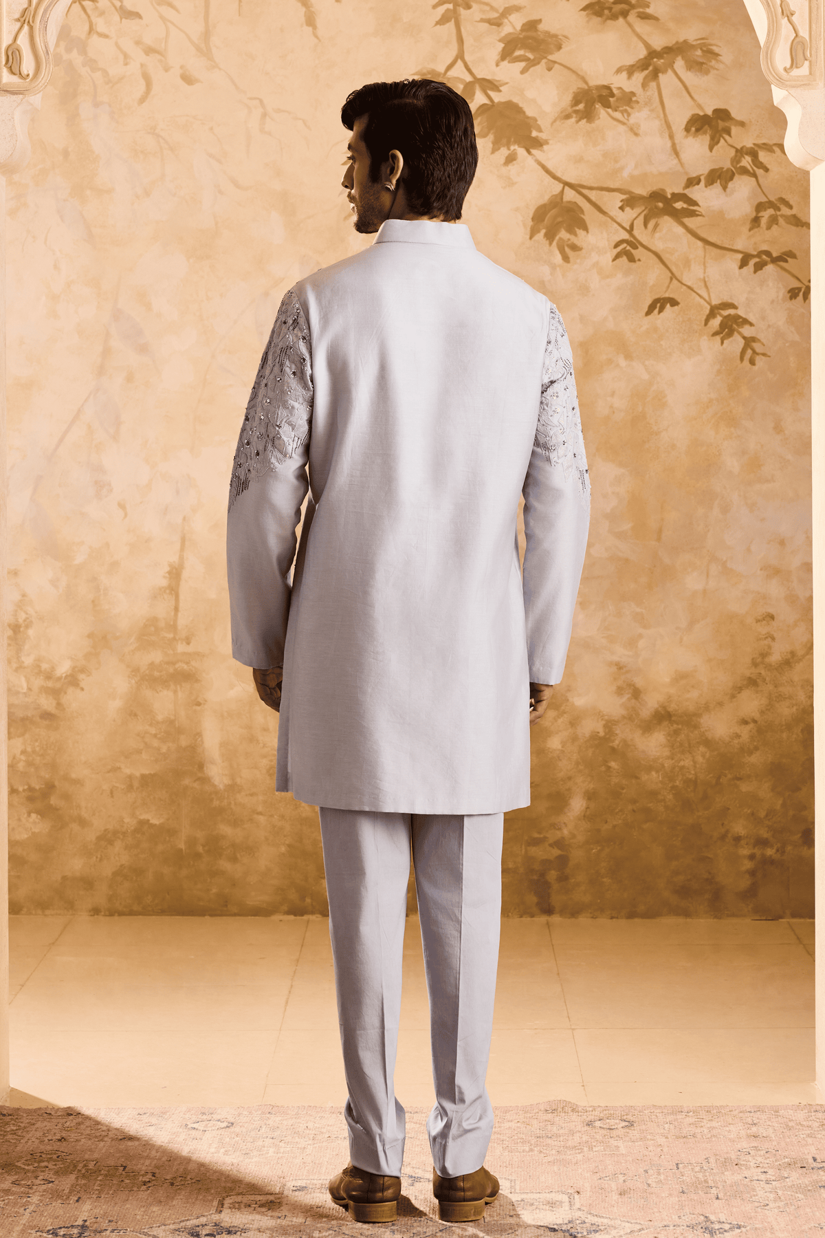 Embroided Powder Blue Kurta Set
