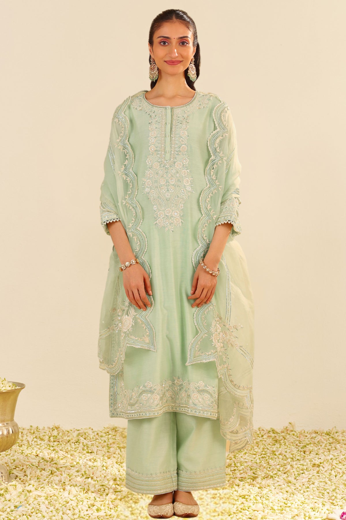 Mint Green Kurta With Palazzo