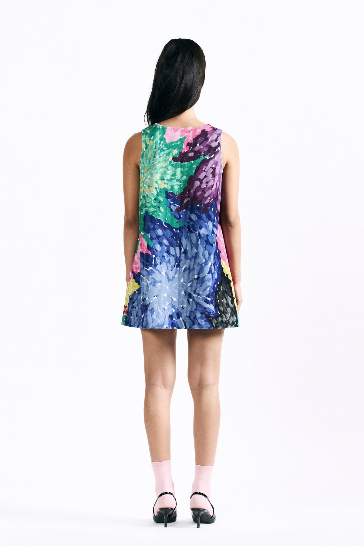 Linear Bloom Mini Dress