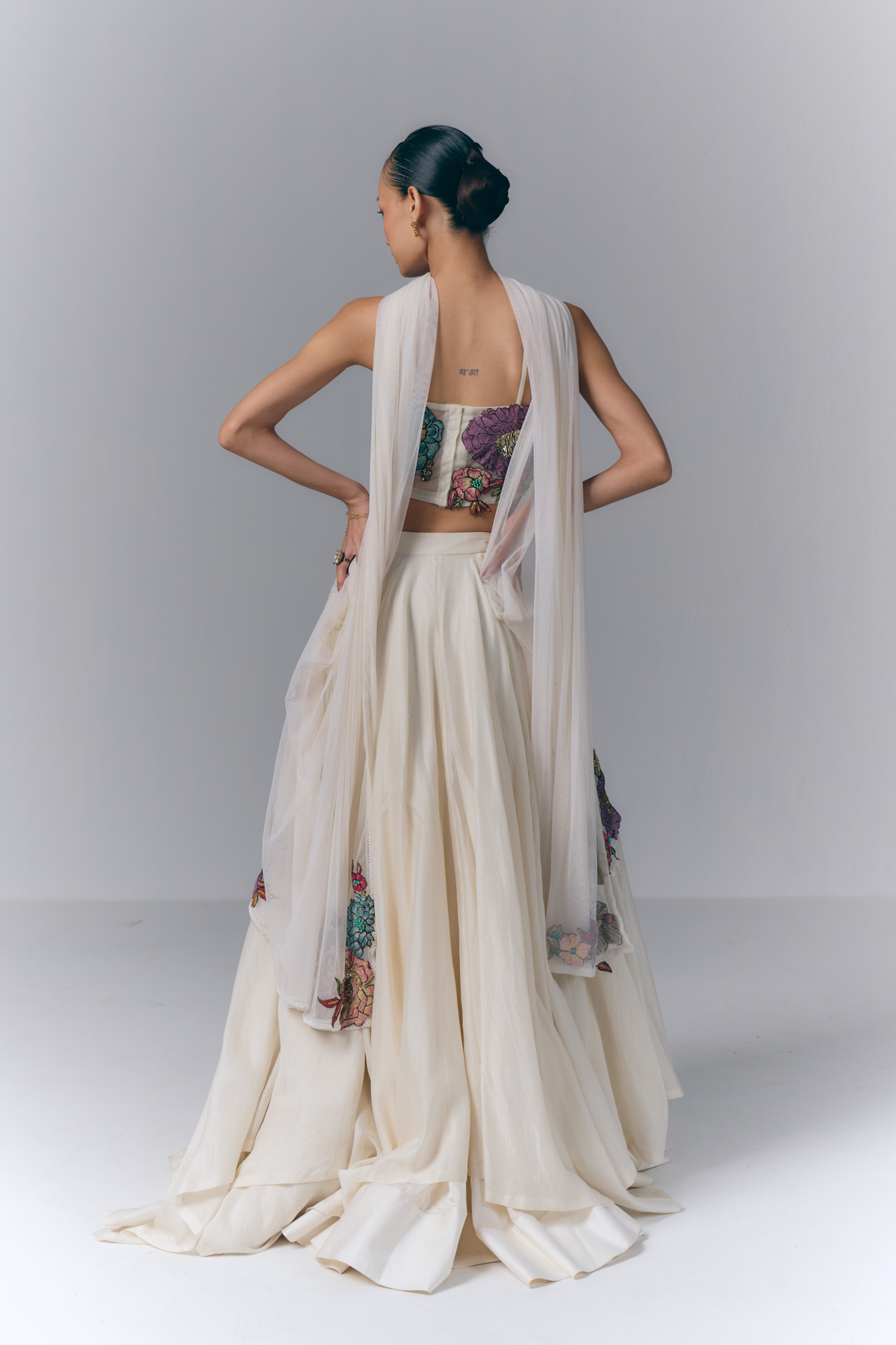 Flora Applique Skirt Set