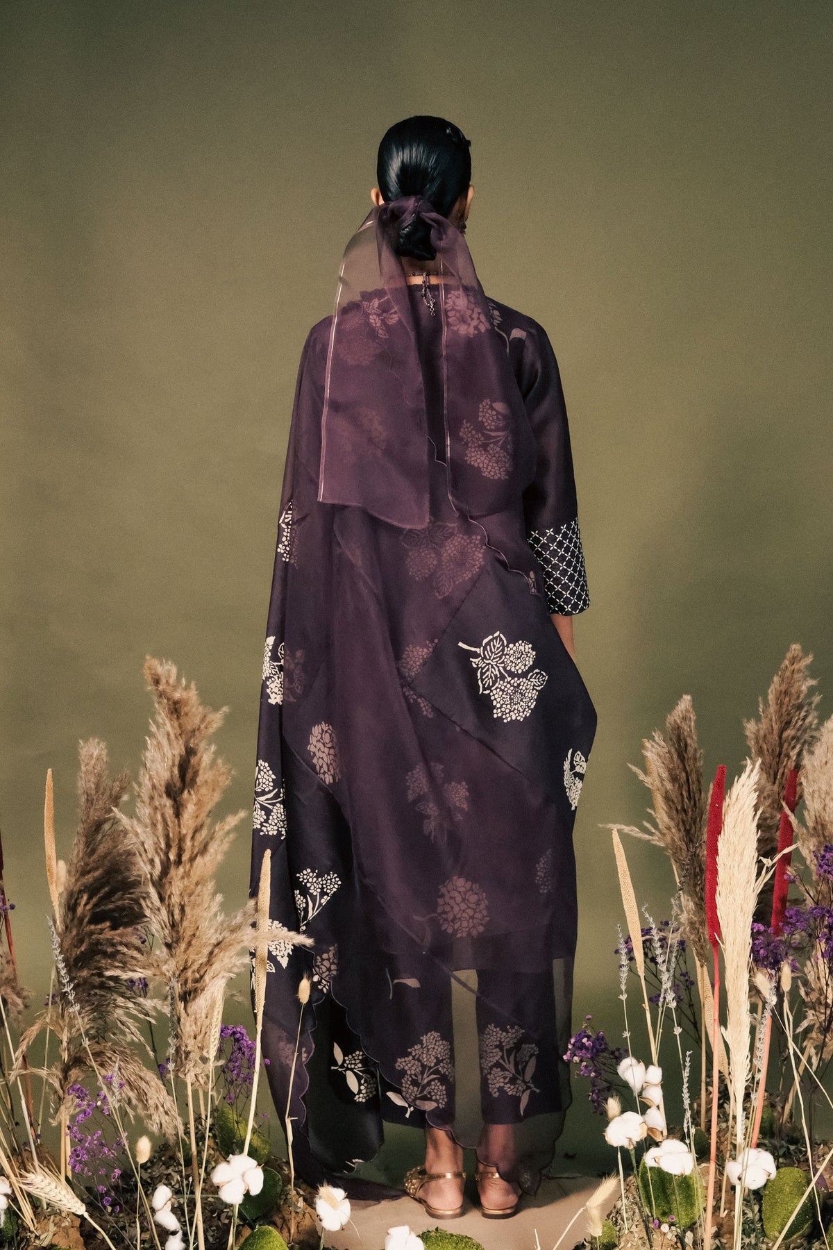 Lavender Chanderi Tunic Set