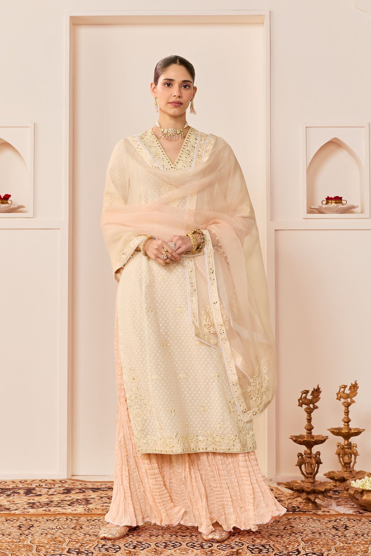 Ruhani Daisy Ivory Skirt Set
