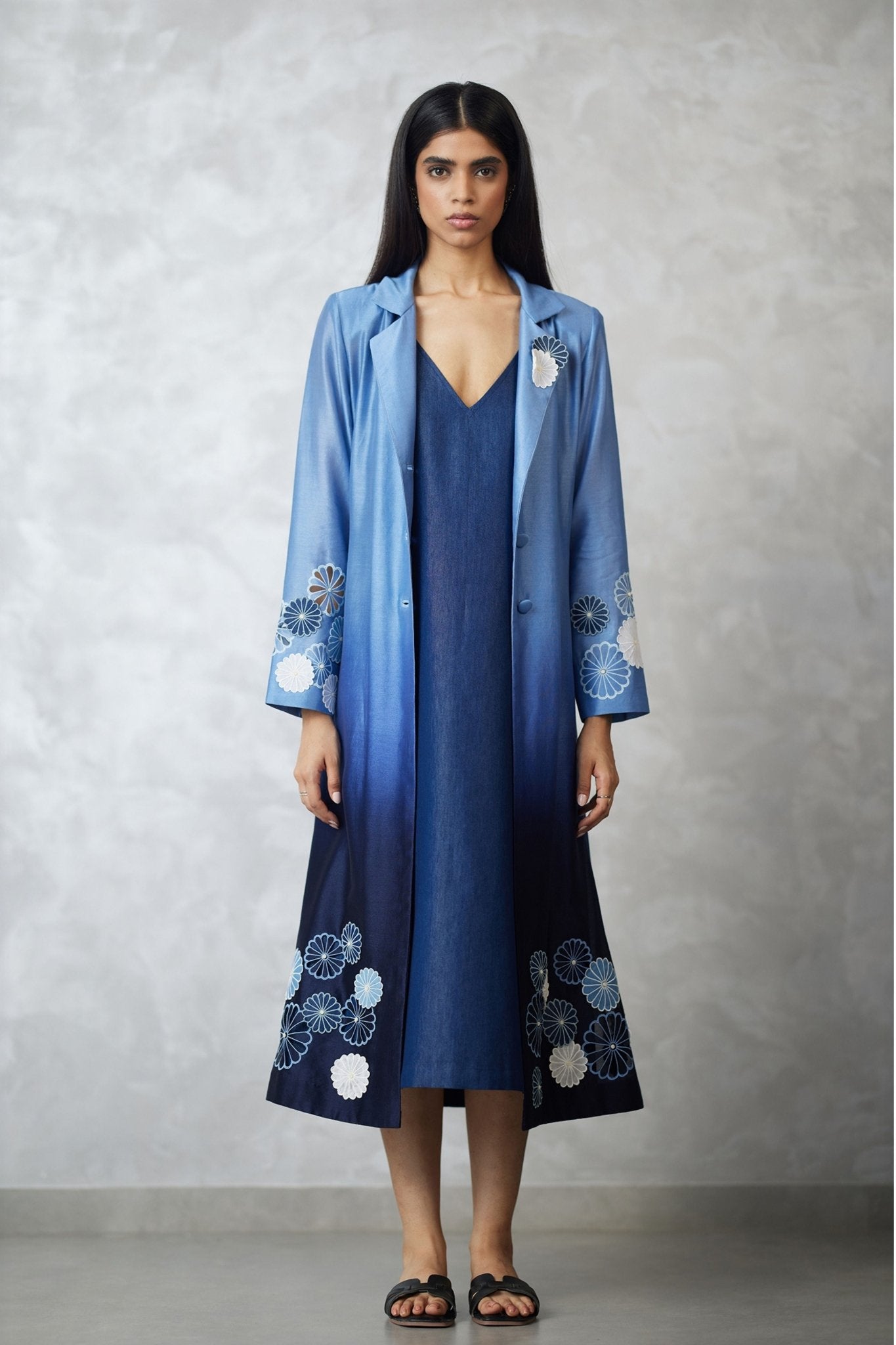 Cutwork Ombre Jacket Set - Nachiket Barve - Elahe