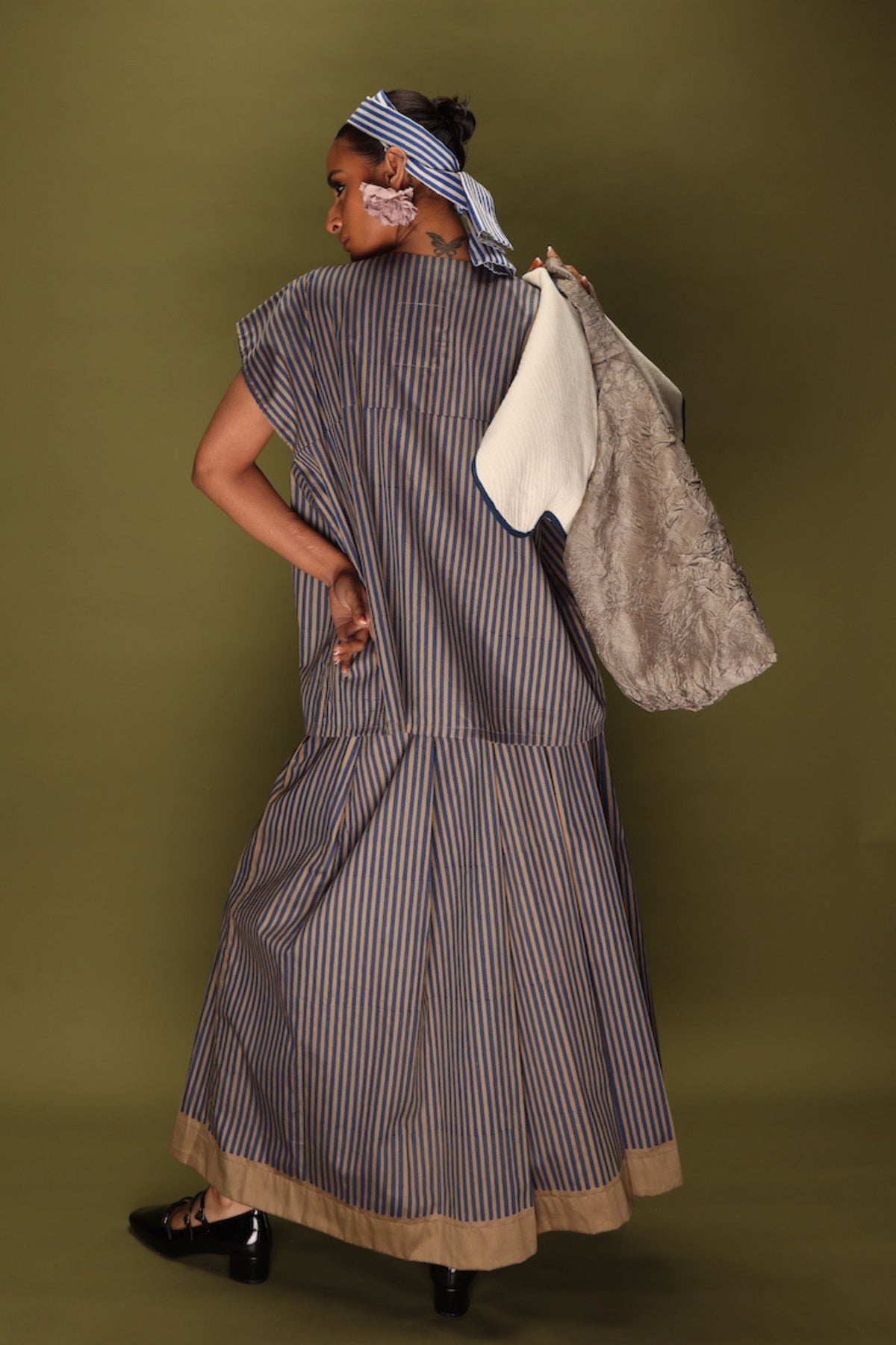 Blue and Beige Gale Skirt