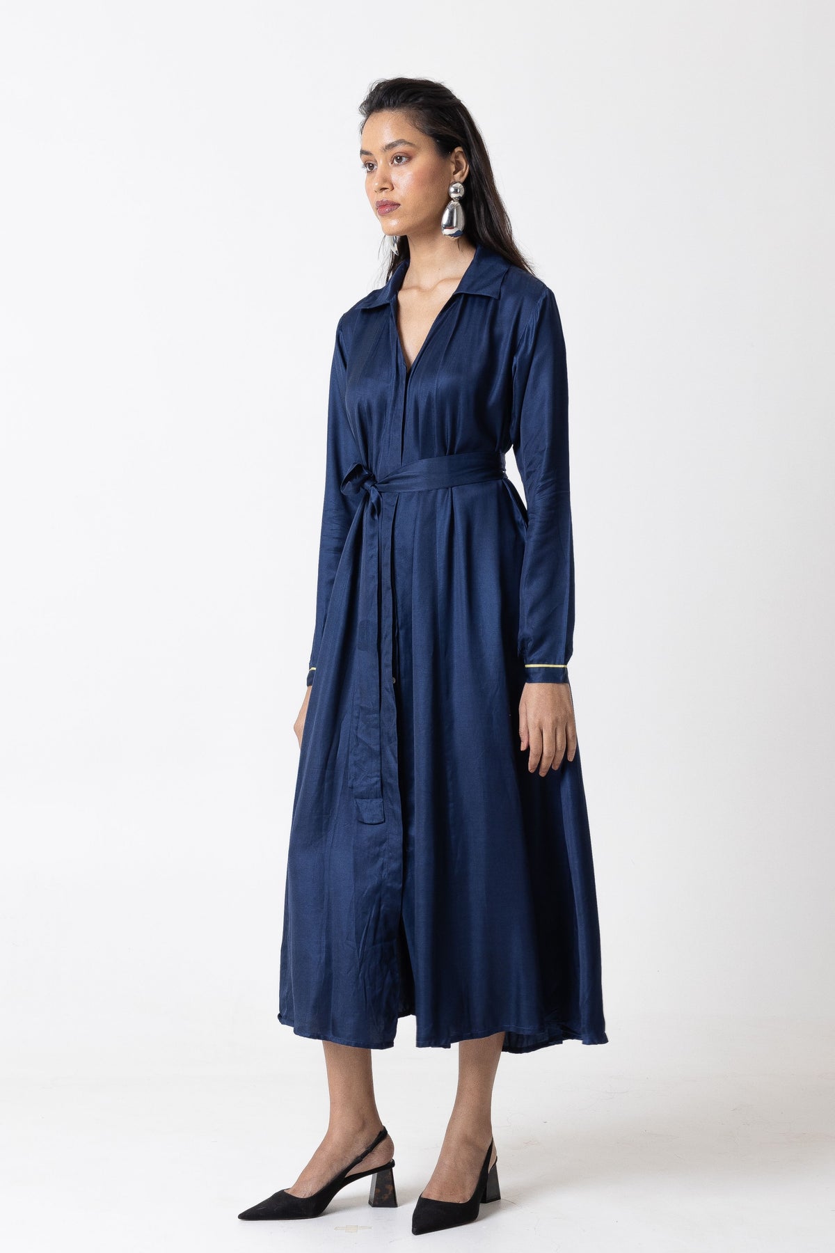 Classic Blue Shirt Dress
