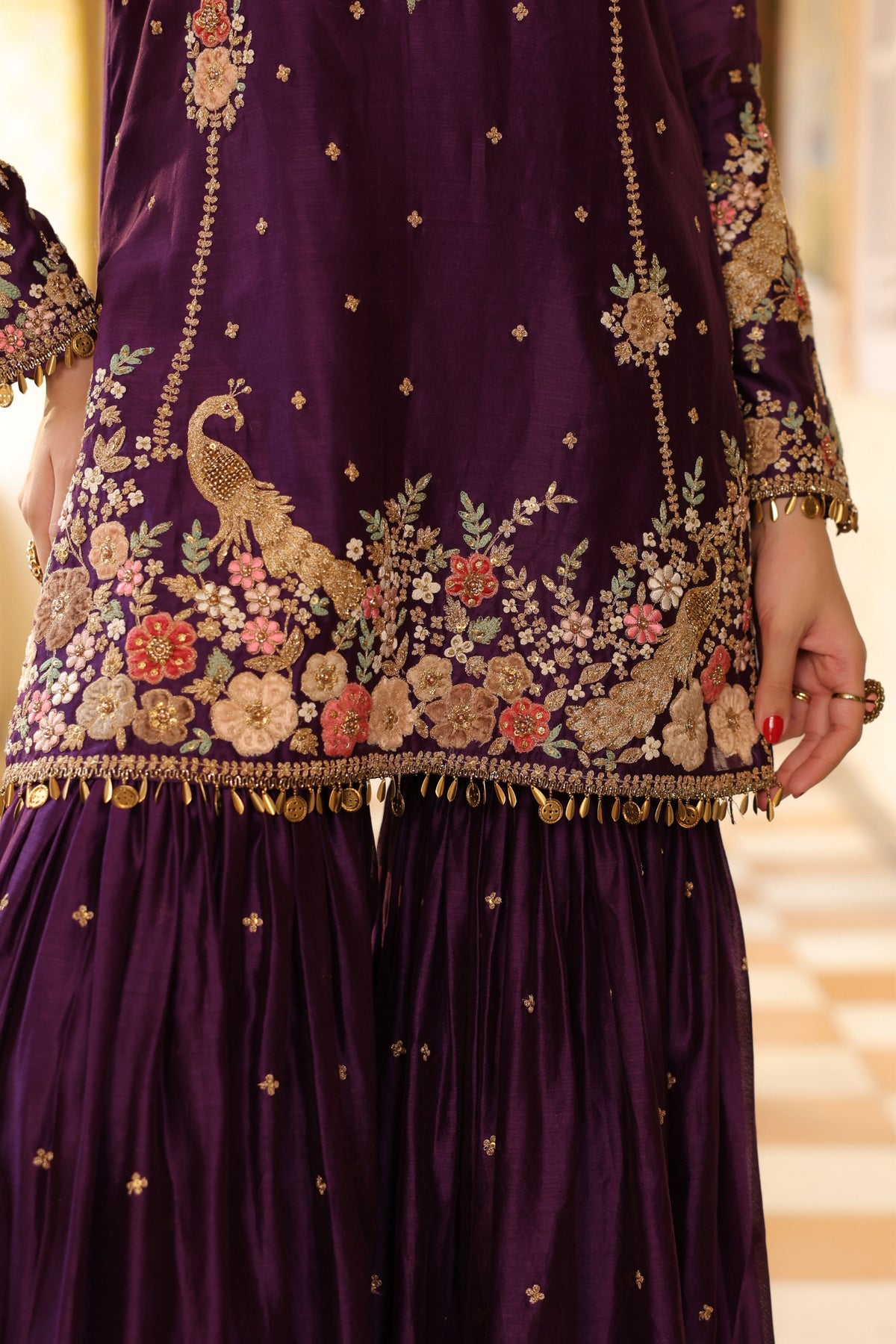 Ahista Purple Mayur Sharara Set