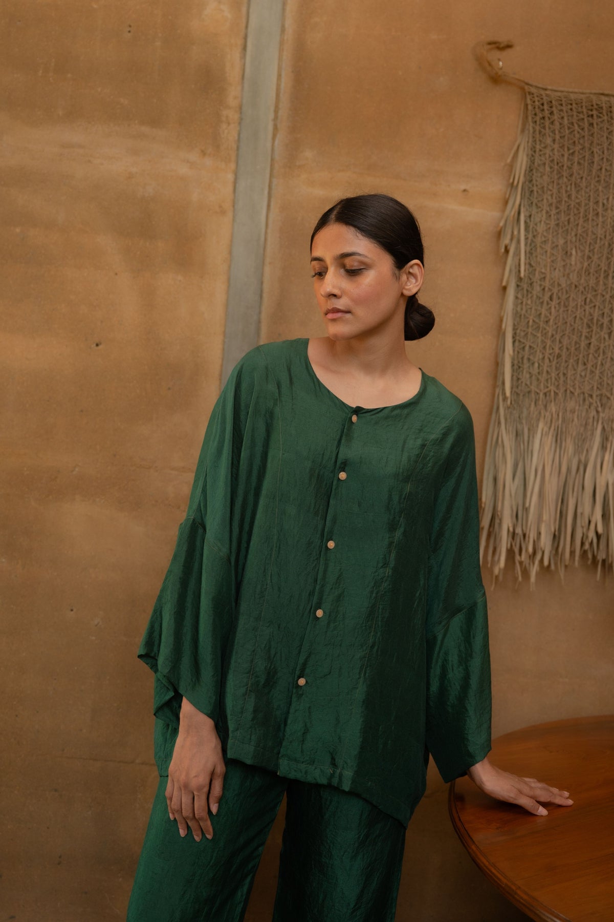Forest Green Crop Shirt