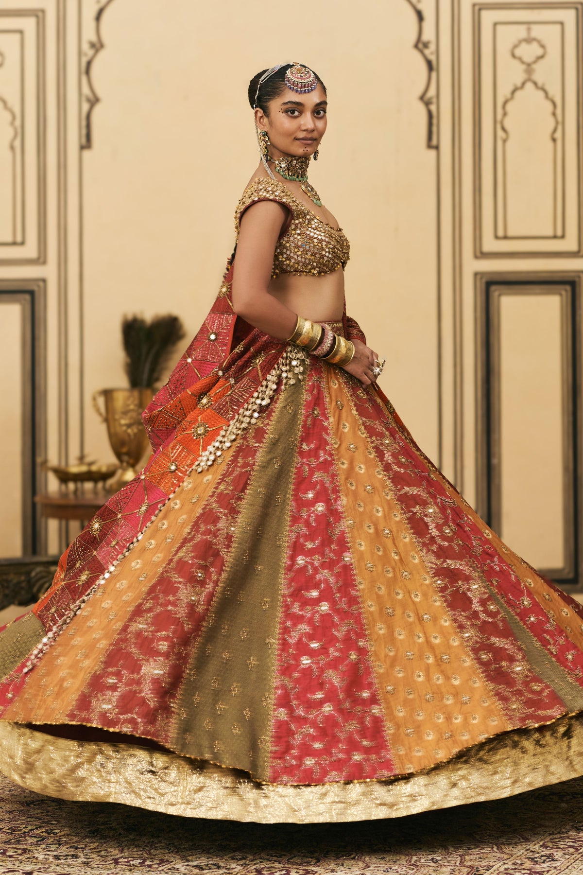 Chitrali Phulkari Lehenga Set